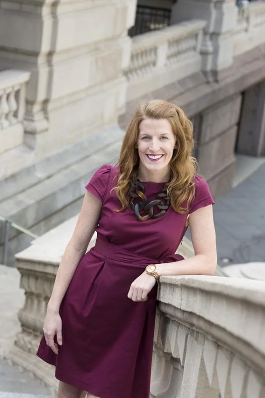 A Chicago photographer took this portrait of a woman architect at the River Walk. The stone and brick made for great portrait photography. The architecture firm used this photo on their website and annual report.