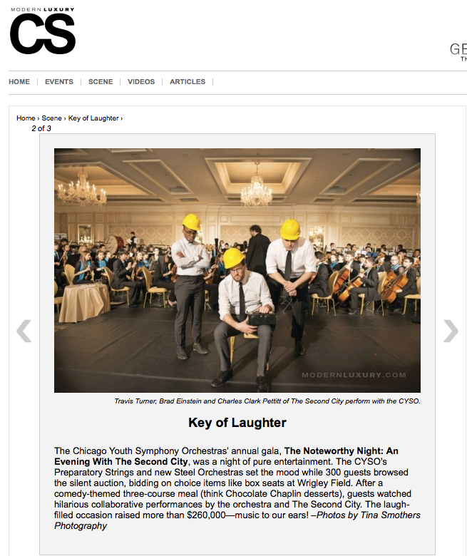 candid event photography covering a comedy show and published in Chicago Social