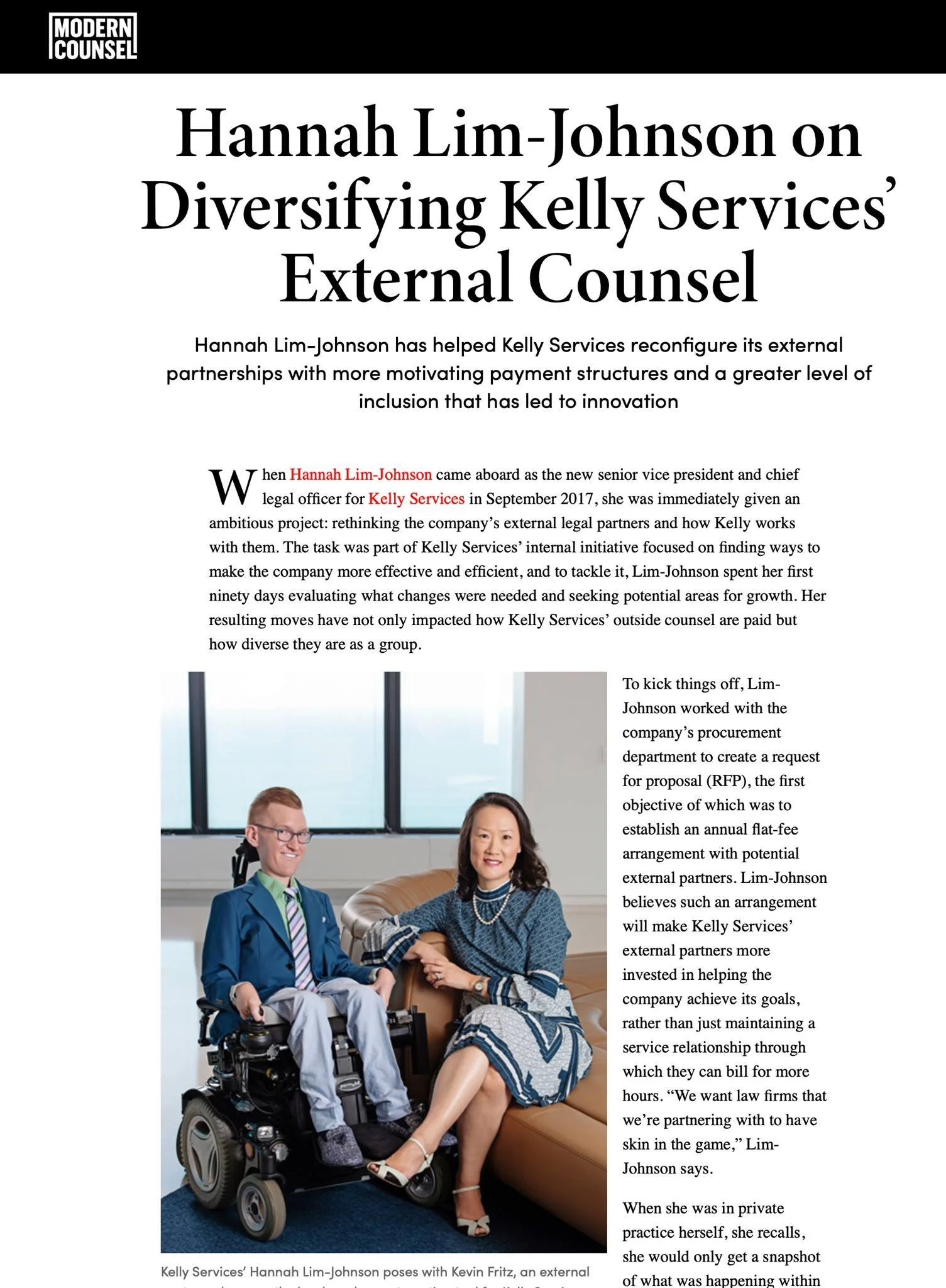 group portrait of two Chicago attorneys for a magazine story one of the lawyers is in a wheelchair 