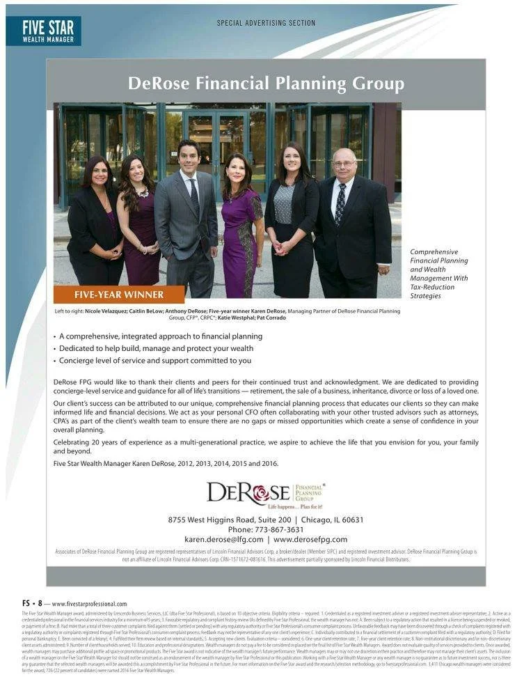 group photography for an advertisement in Chicago Magazine of a finance company in Schaumburg