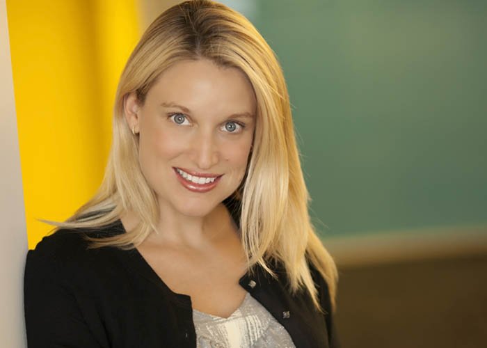 headshot for a tech company with bright colors