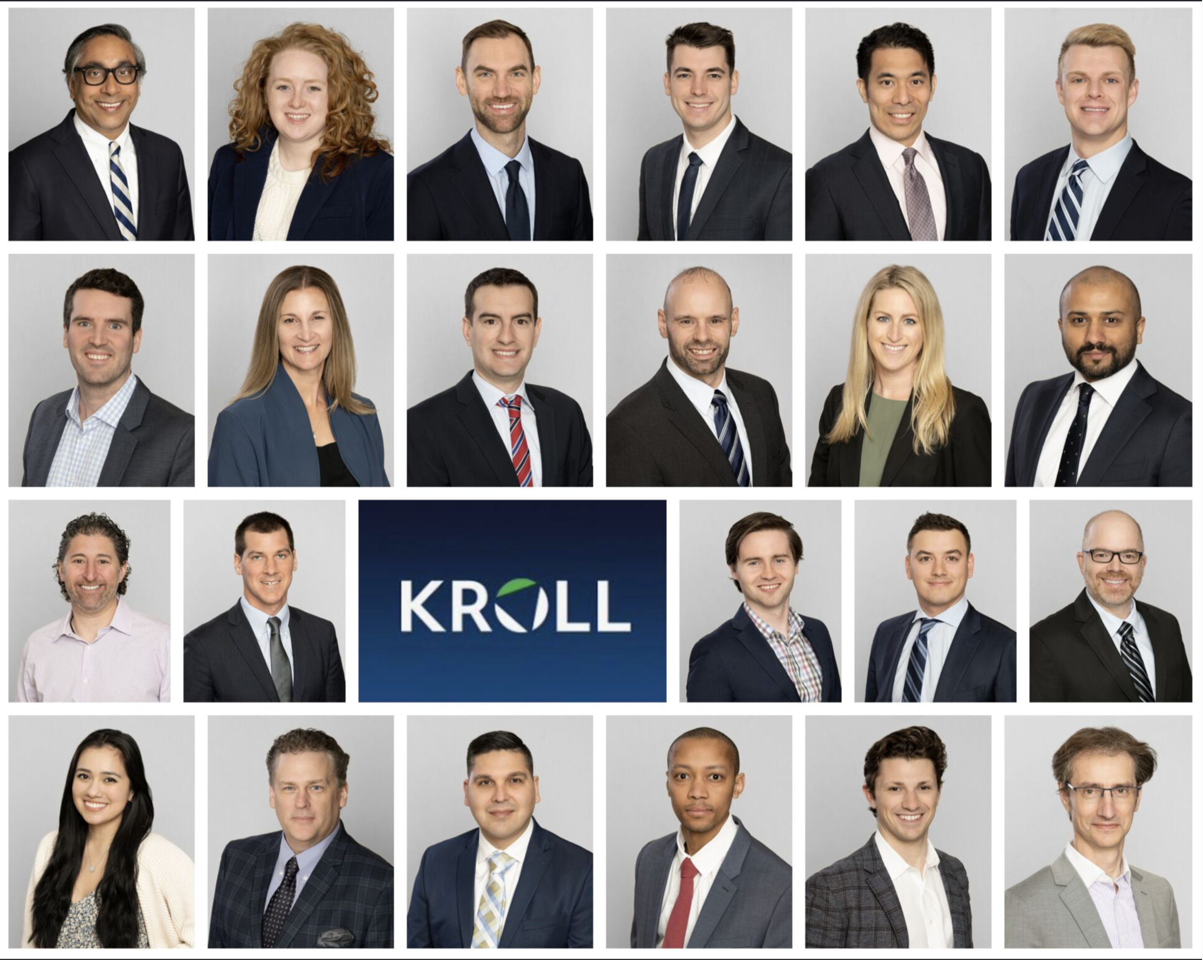 Chicago corporate headshots with a light grey backdrop for an accounting firm in the Loop taken by a professional photographer