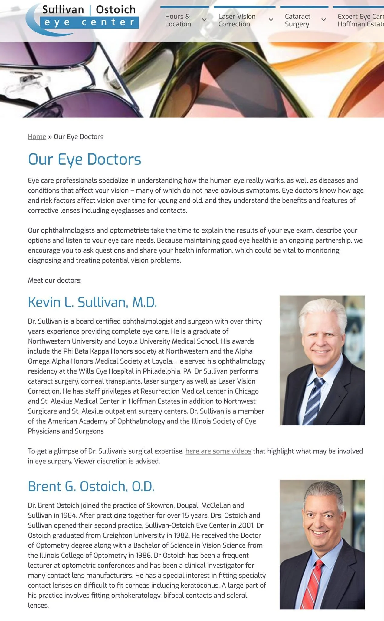 headshots for ophthalmologists in the Chicago suburbs eye doctors