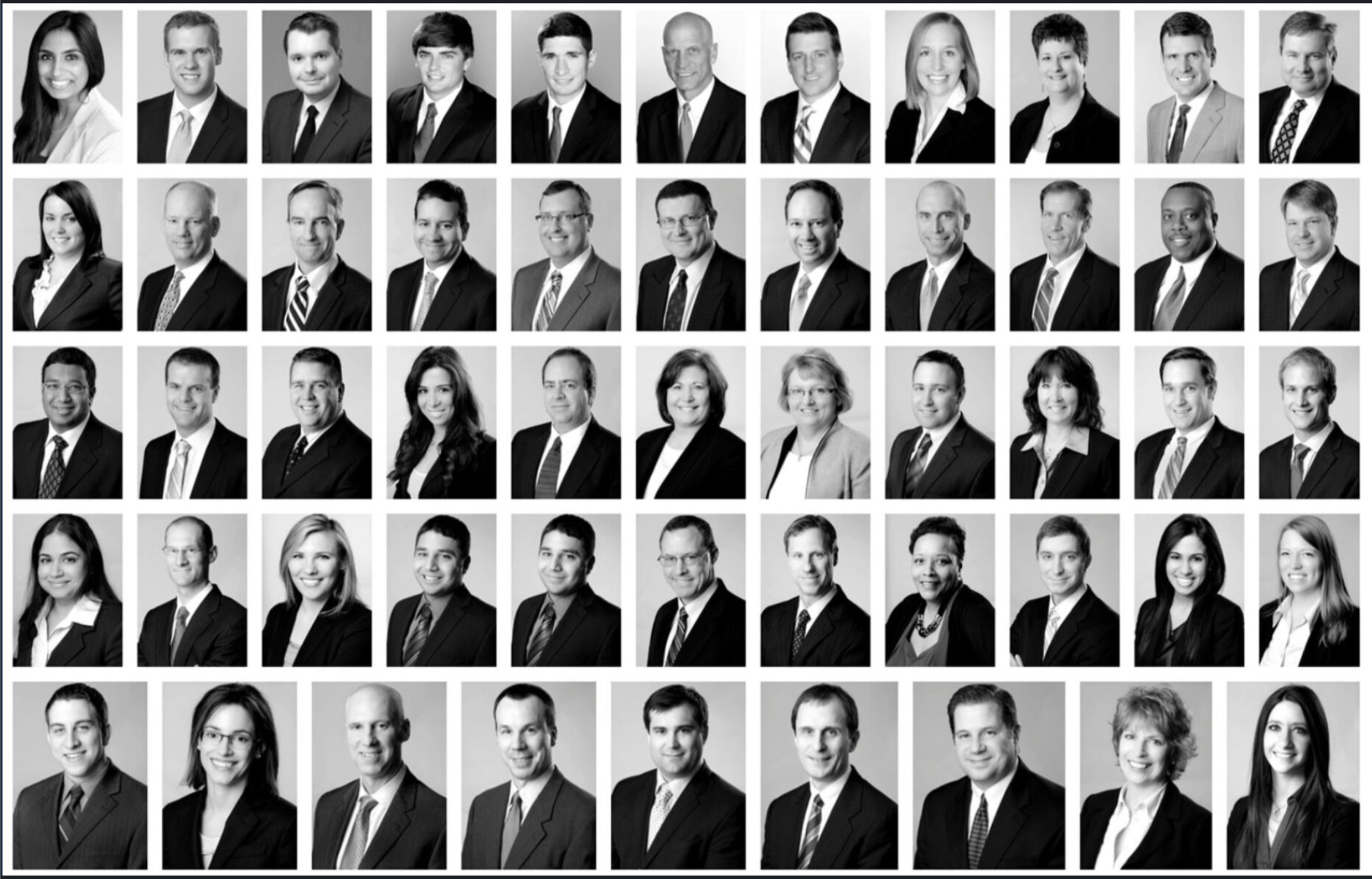 Staff headshots in Chicago for an accounting firm black and white portraits