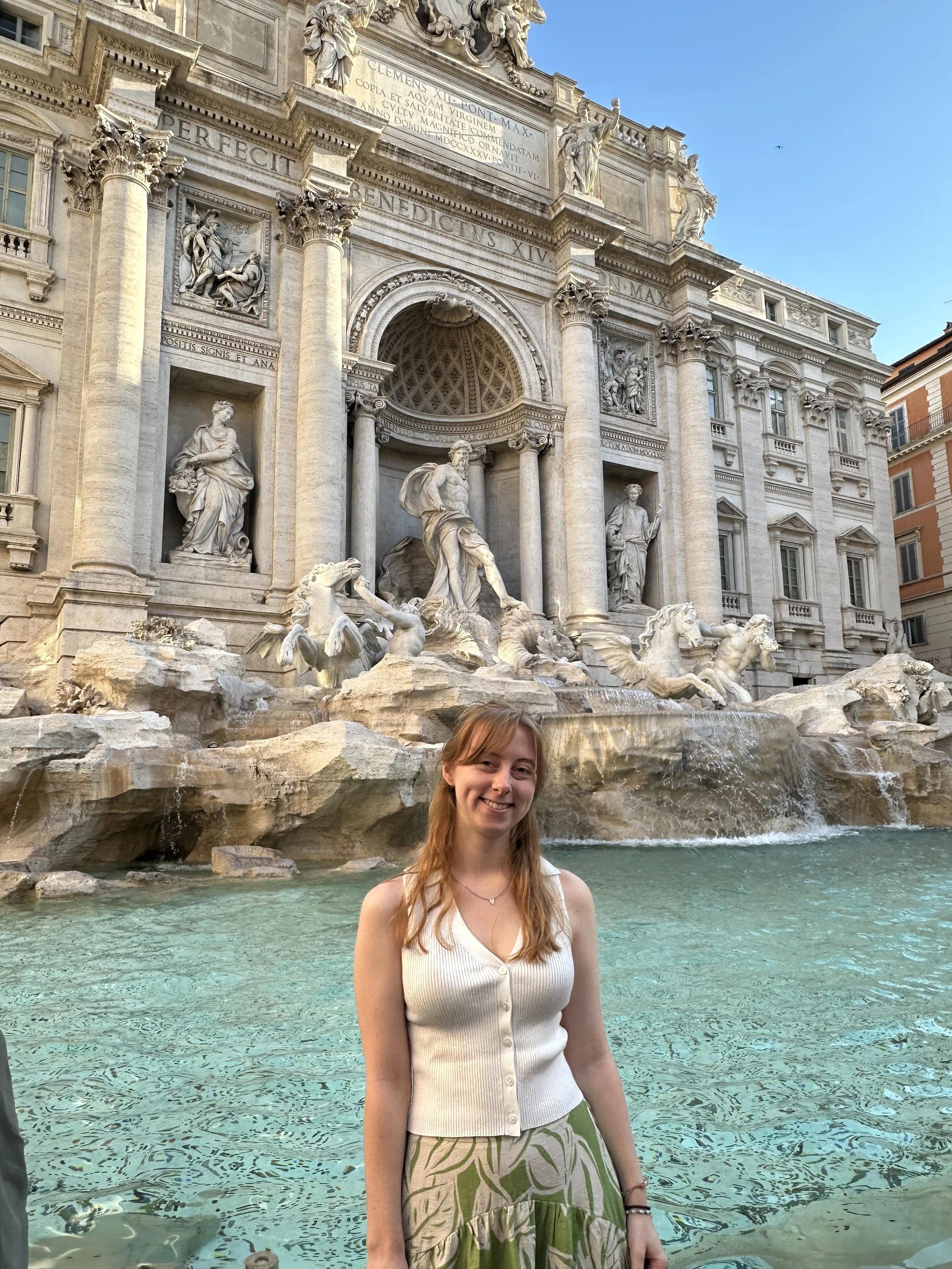 Photo of me in front of the Trevi fountain