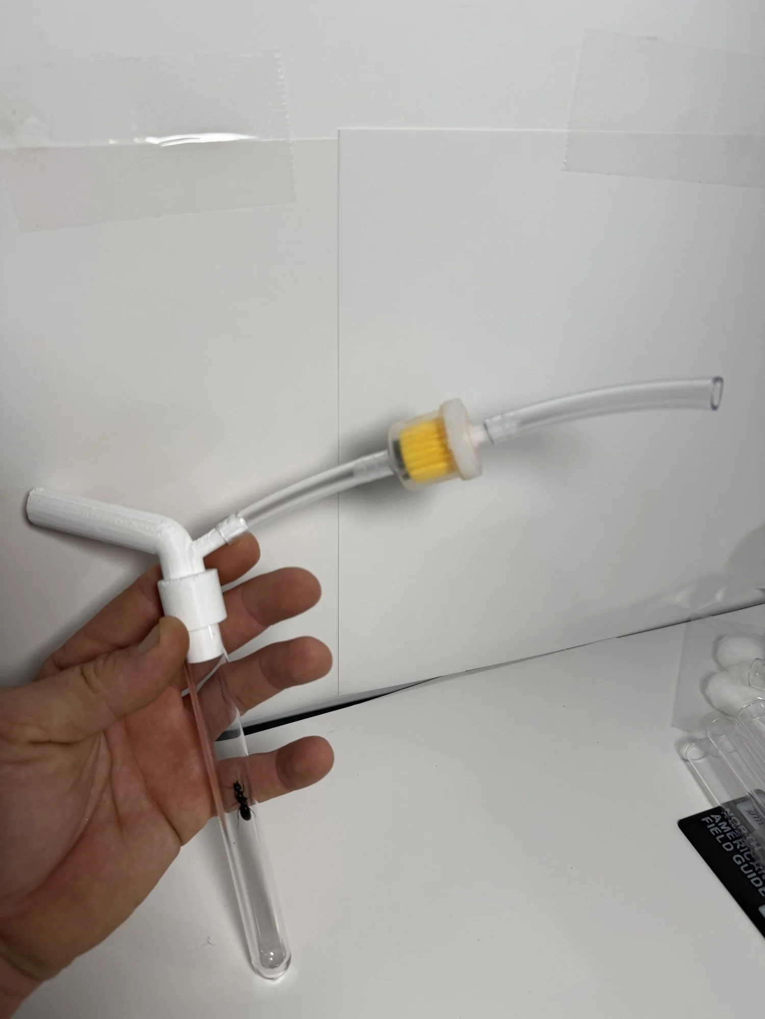 AntopiaUSA Manual Ant Vacuum V2 held in hand with the catch tube loaded