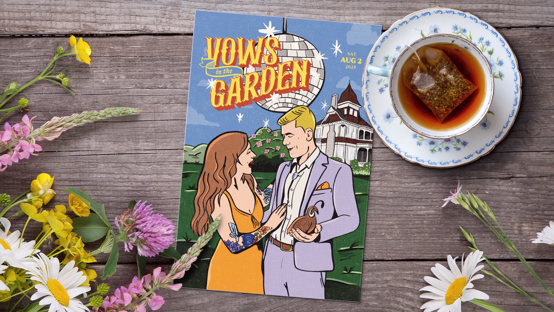 Retro Wedding Illustration & Branding