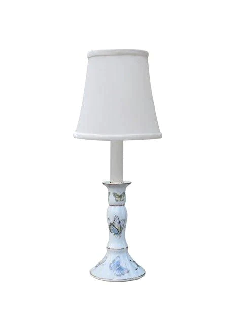 Butterfly Print Porcelain Mini Candle Stand Lamp