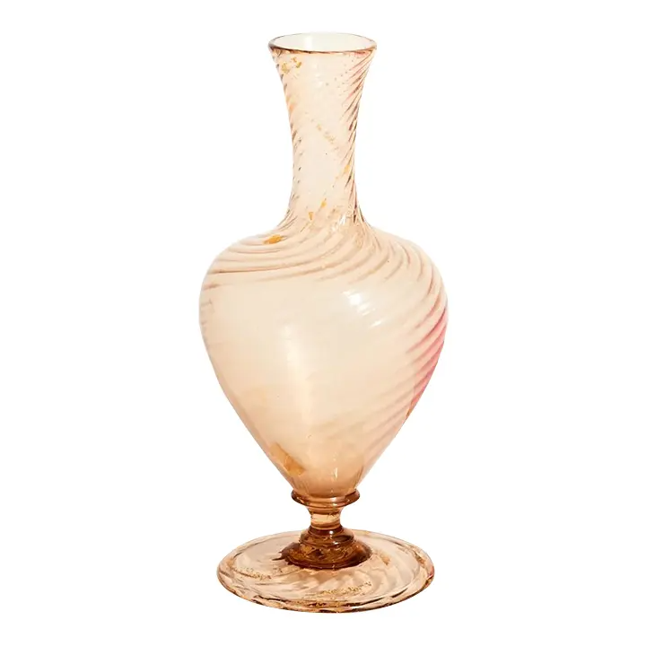 Venetian Amber/Gold Fleck Ridged Vase