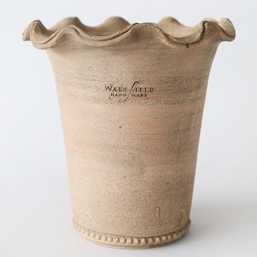 Wakefield Ruffled Handmade Clay Pot with Drainage - 9"