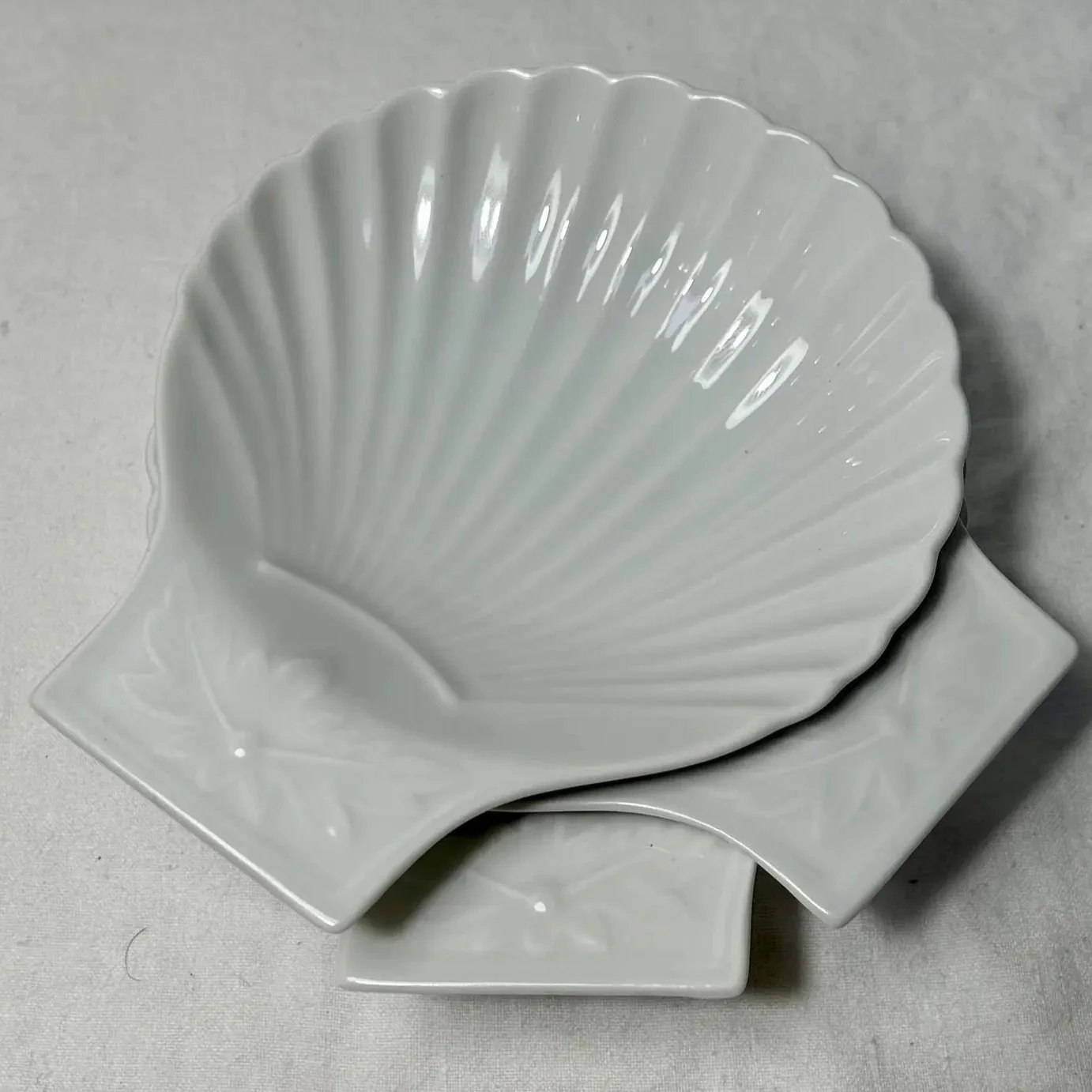 Vintage Apilco France White Shell Porcelain Dishes, Set of 3 ($72 at Chairish)