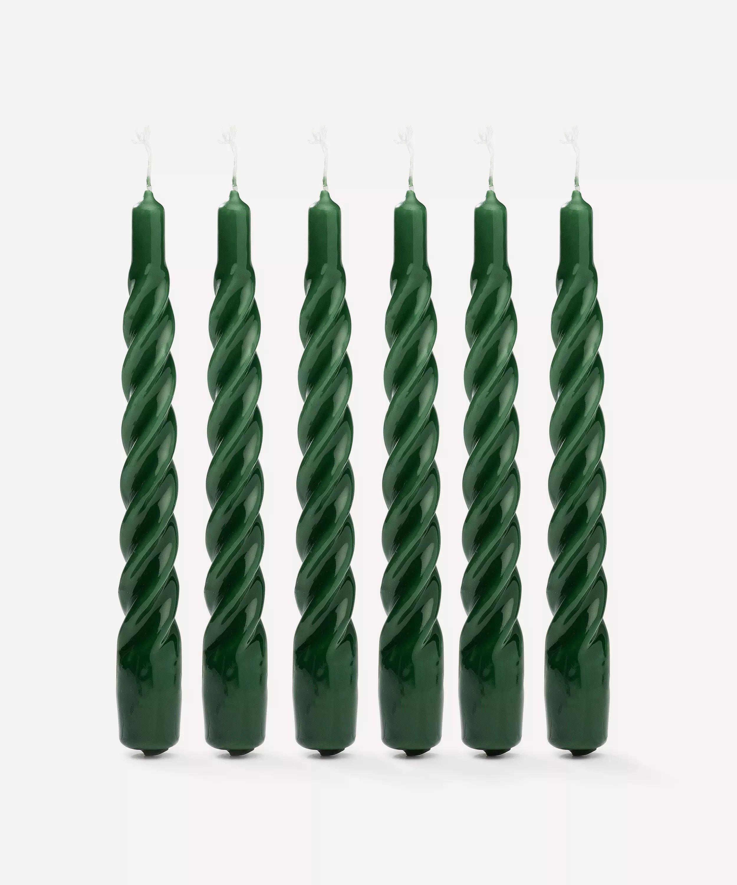 Dark Green Twisted Candles