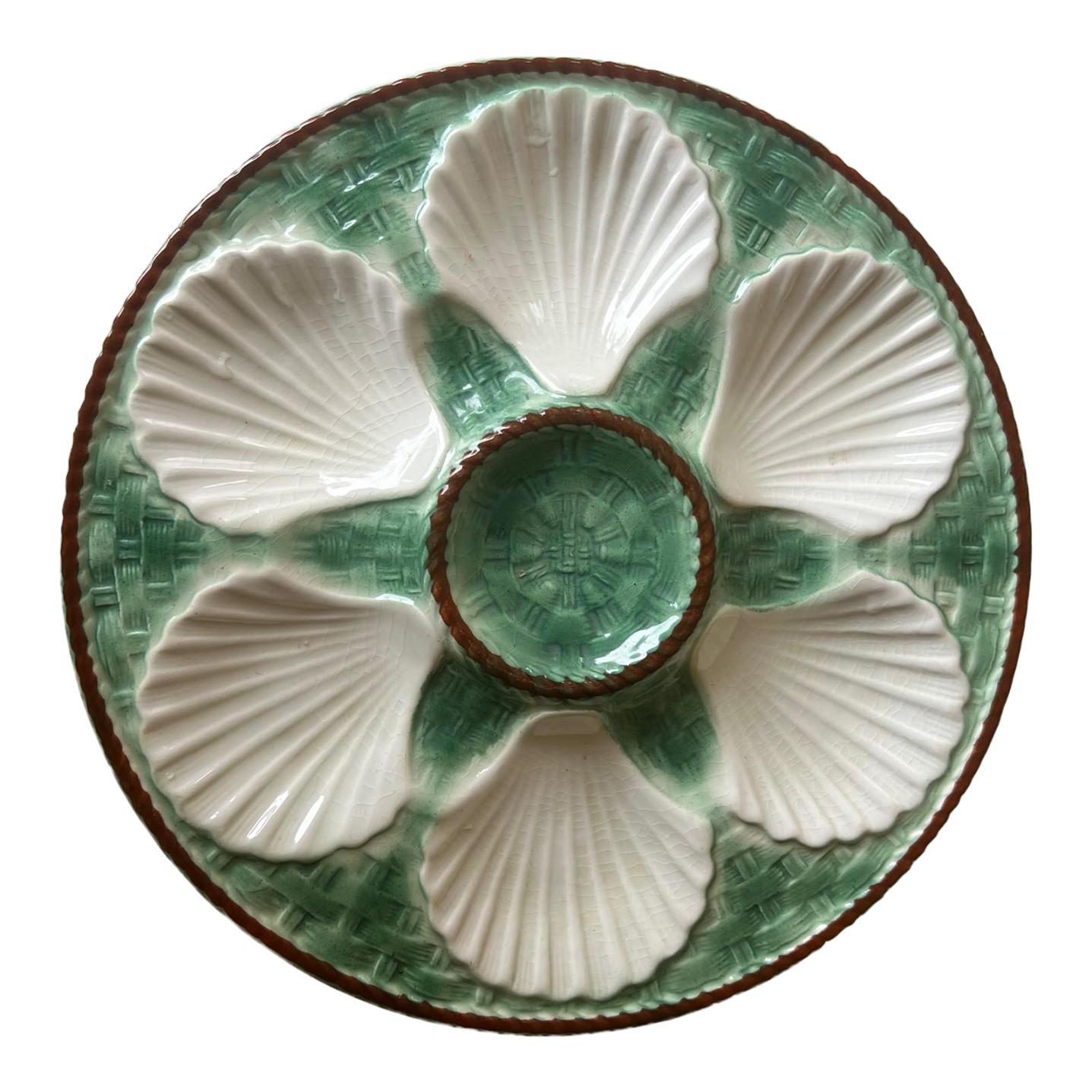 Vintage Green Majolica Oyster Plate by Longchamp ($125 at Chairish)