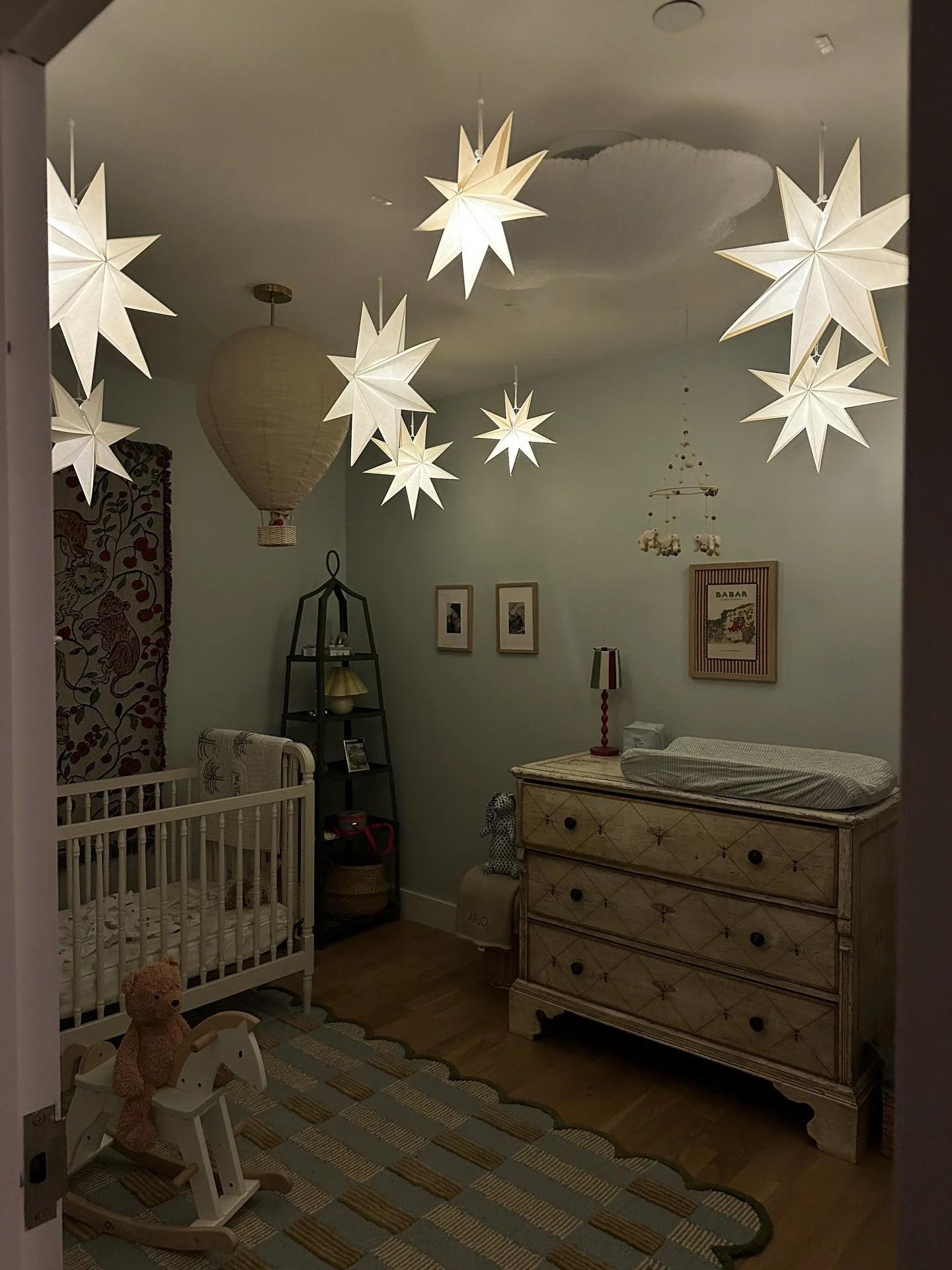 Glimmers of holiday ✨ 

I like to add layers bit by bit that way I can prolong the fun and creativity. Hanging paper stars in my son&rsquo;s room is my favorite tradition we started last year, and I love this orange garland I whipped up the other day