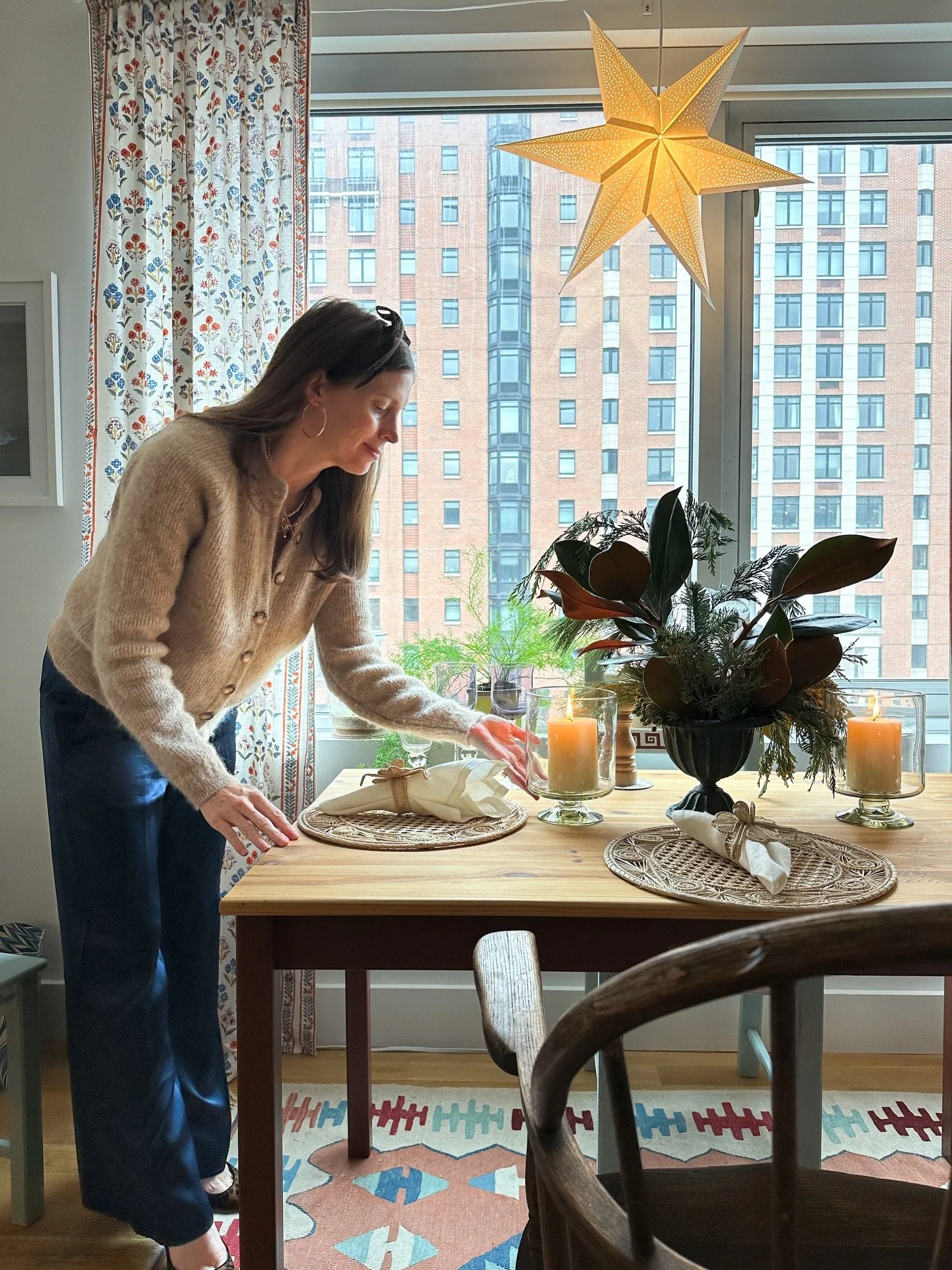 Feeling festive around here ✨ can you spot the one item that appears over and over again? It&rsquo;s the starry night footed hurricanes by @halfpastsevenhome. They complete every holiday scene with the warm glow and delicate etched stars. So I&rsquo;