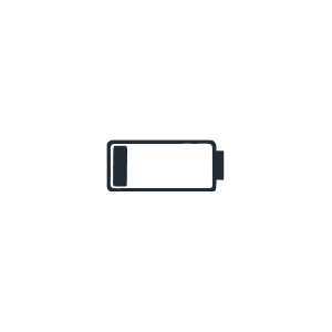 Low battery warning icon showing a nearly empty battery