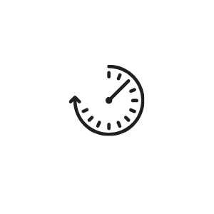 A clock with a circular arrow around it, indicating time or history.