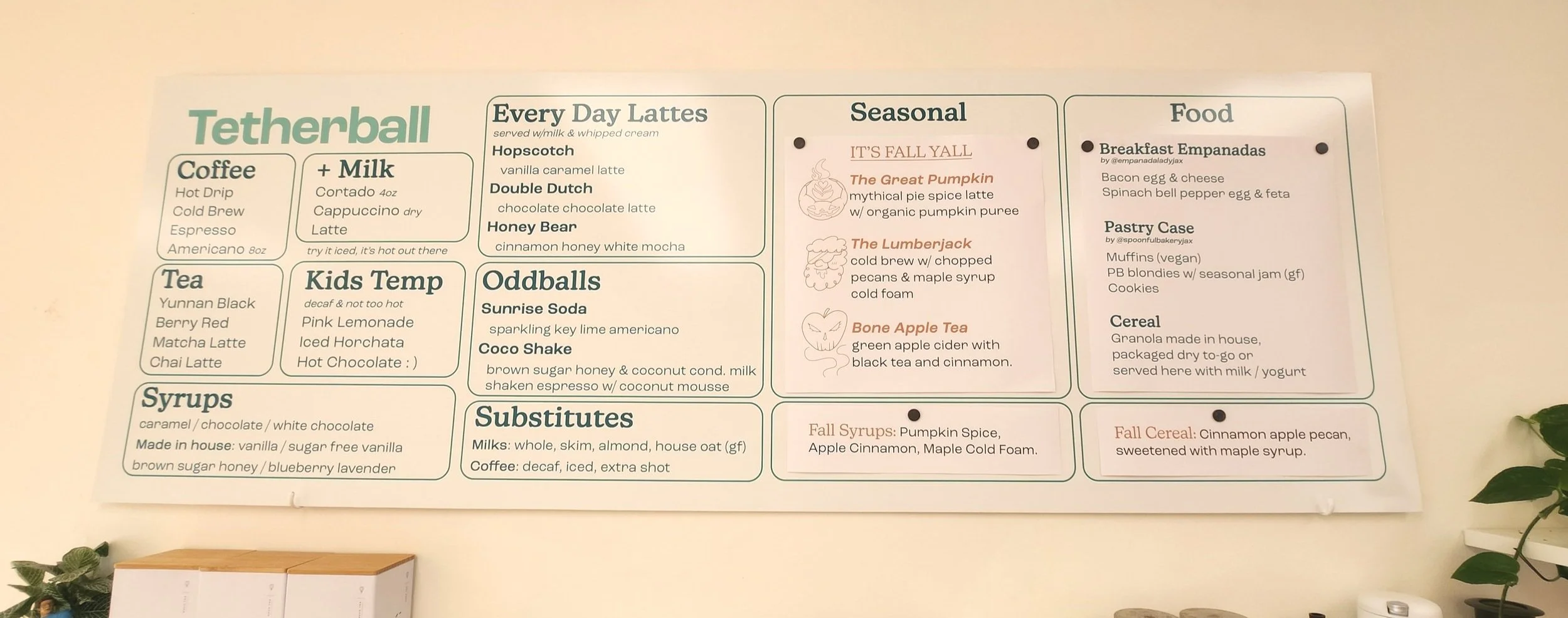 Menu — Tetherball Coffee