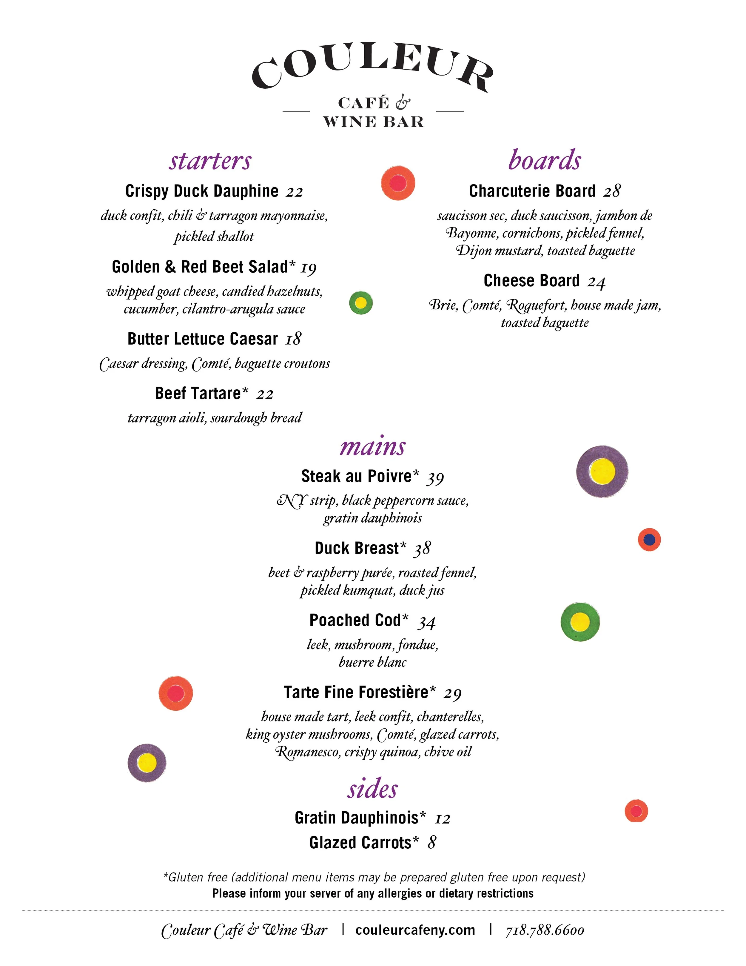 Dinner Menu