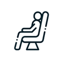 Icon of a person sitting in a chair with a seatbelt on