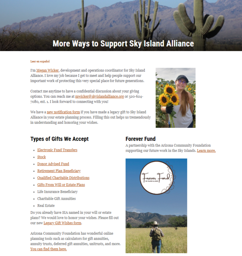 SIA Ways to Give Page