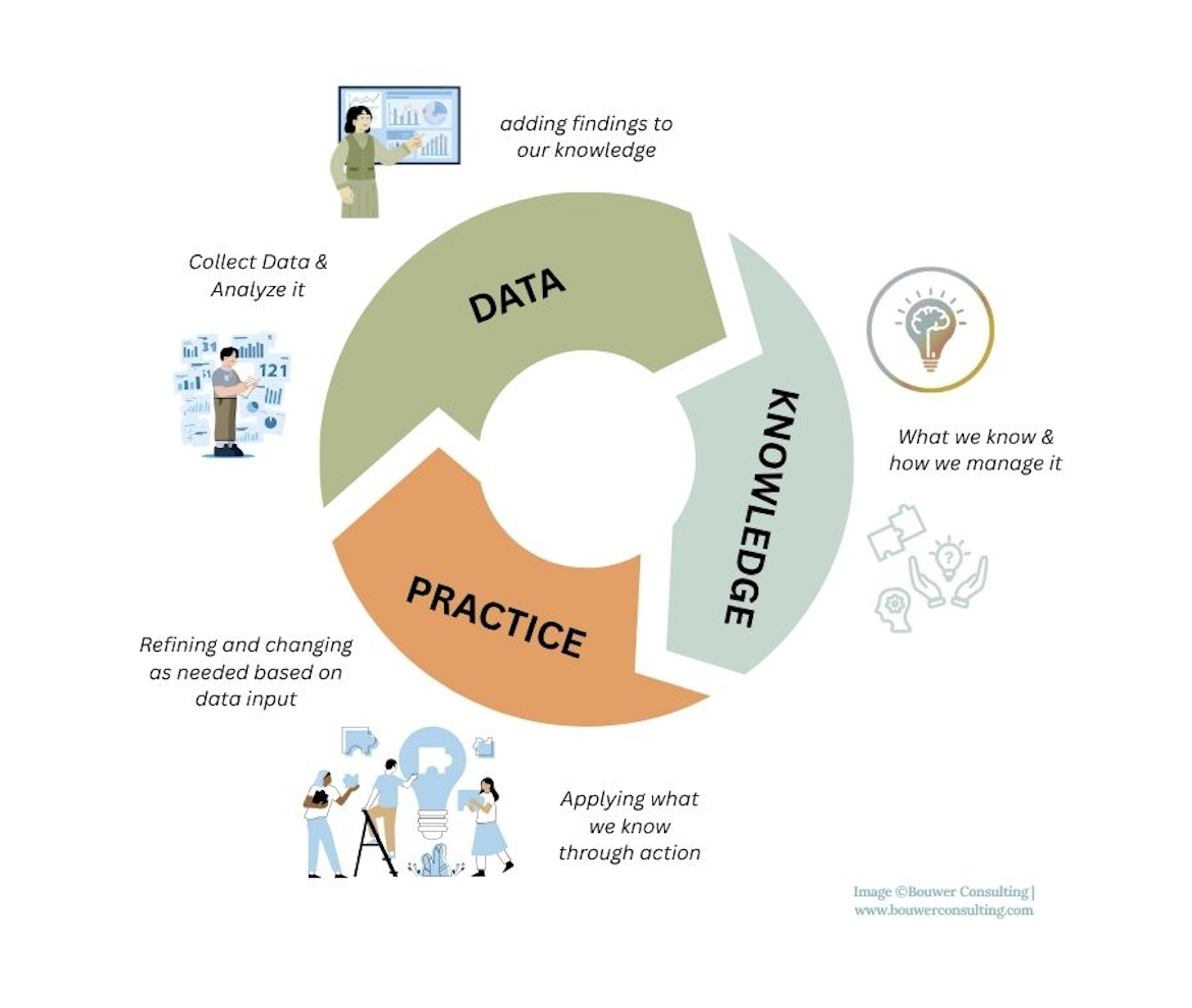 knowledge feedback loop- knowledge practice data