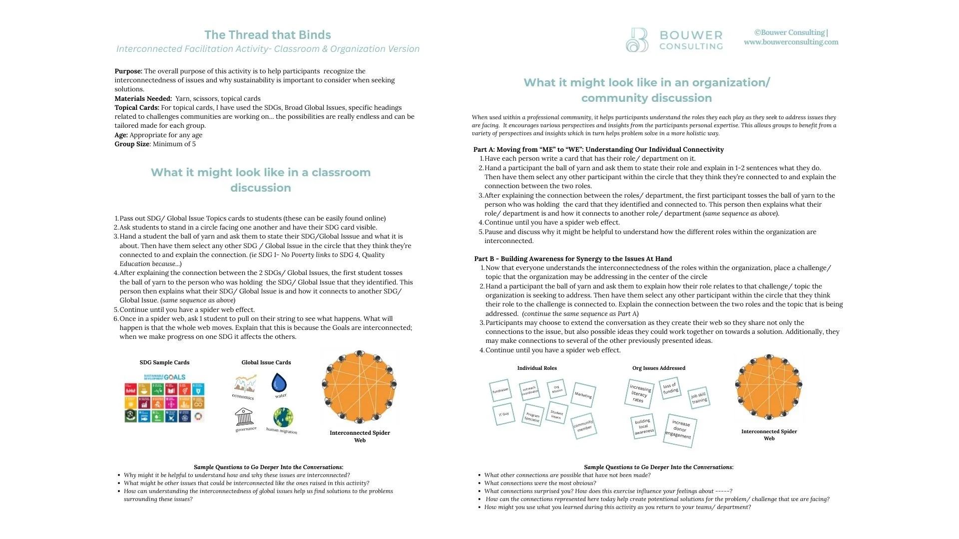 Facilitation guide for interconnected activity