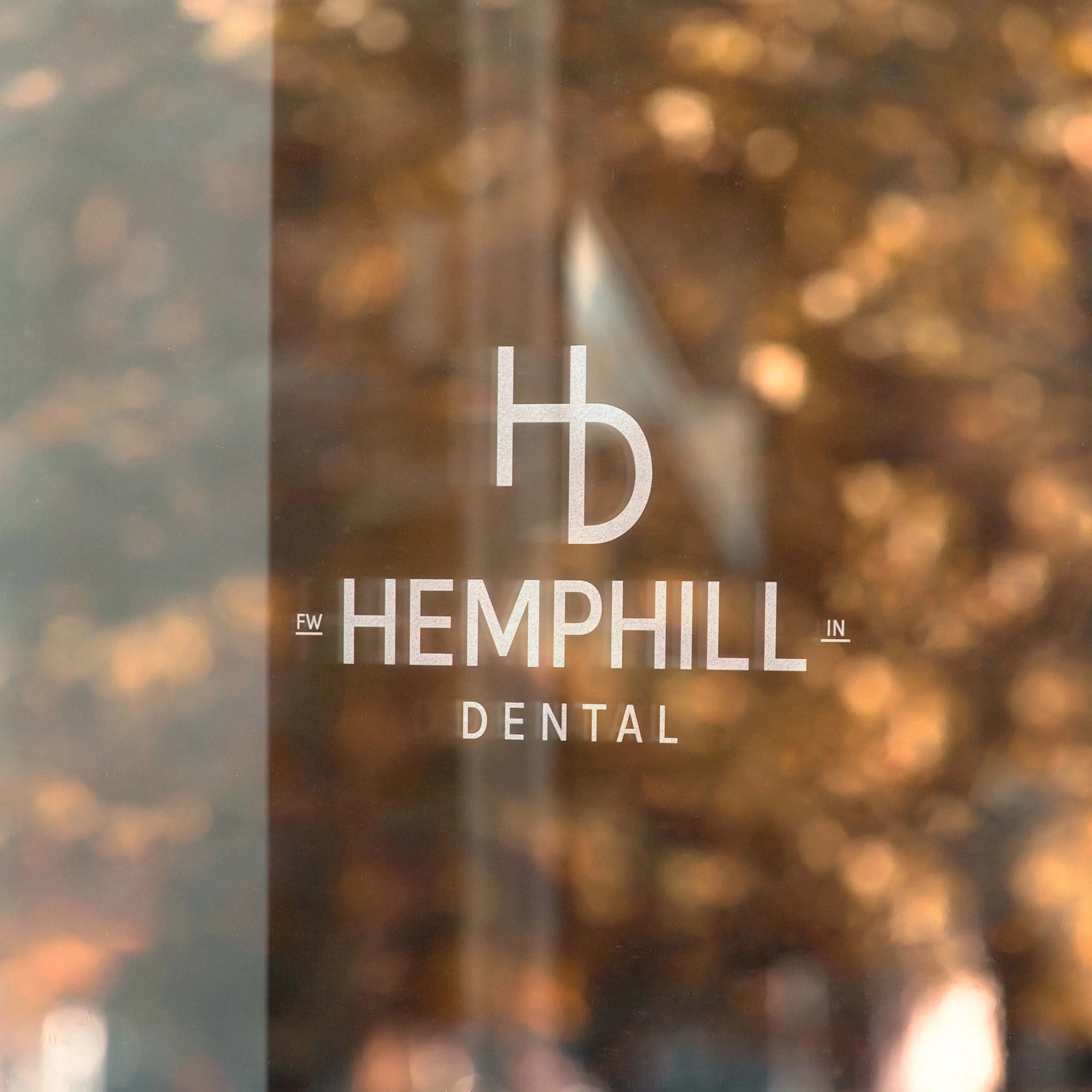 Hemphill Dental window signage