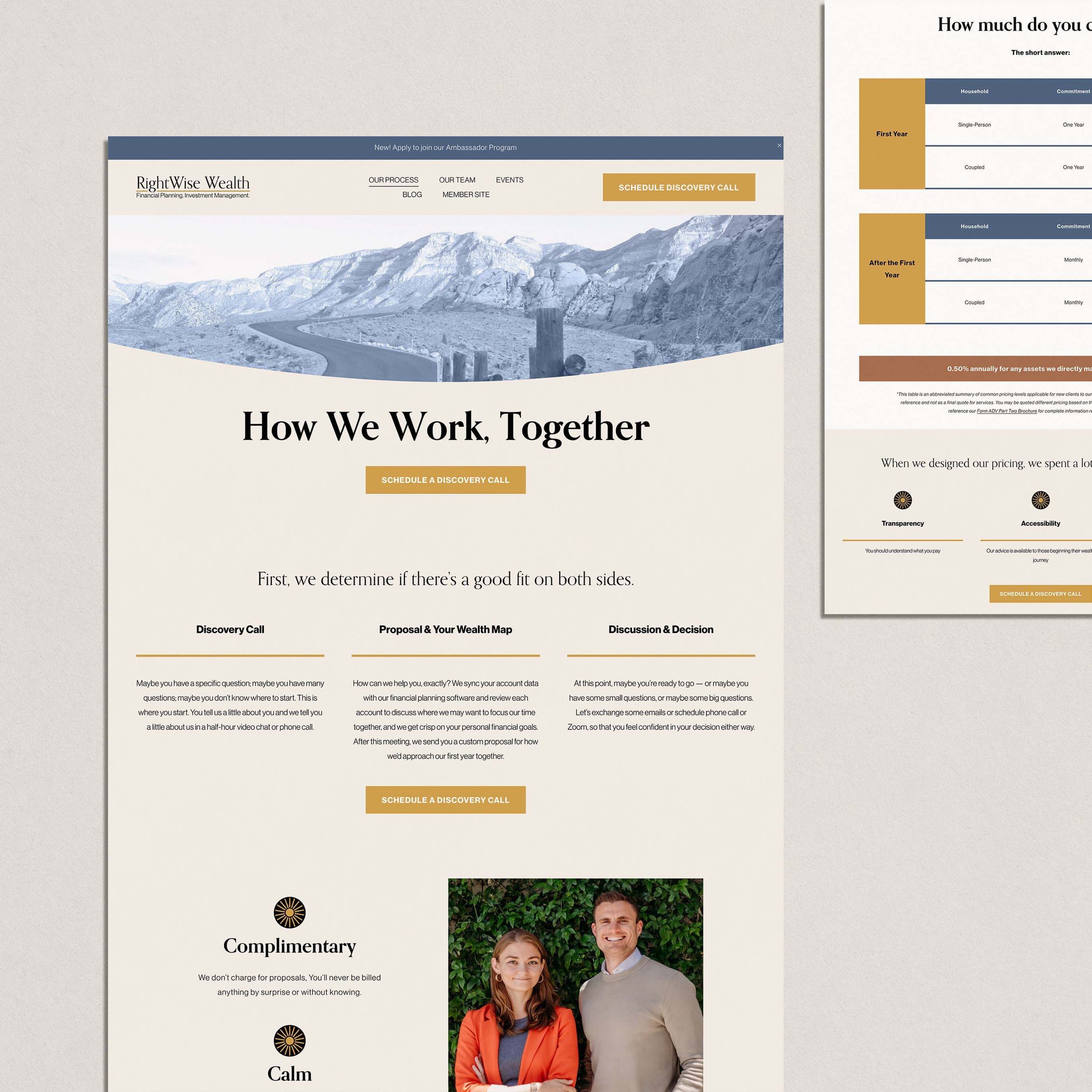Squarespace website for Rightwise Wealth, a financial firm in Las Vegas, Nevada