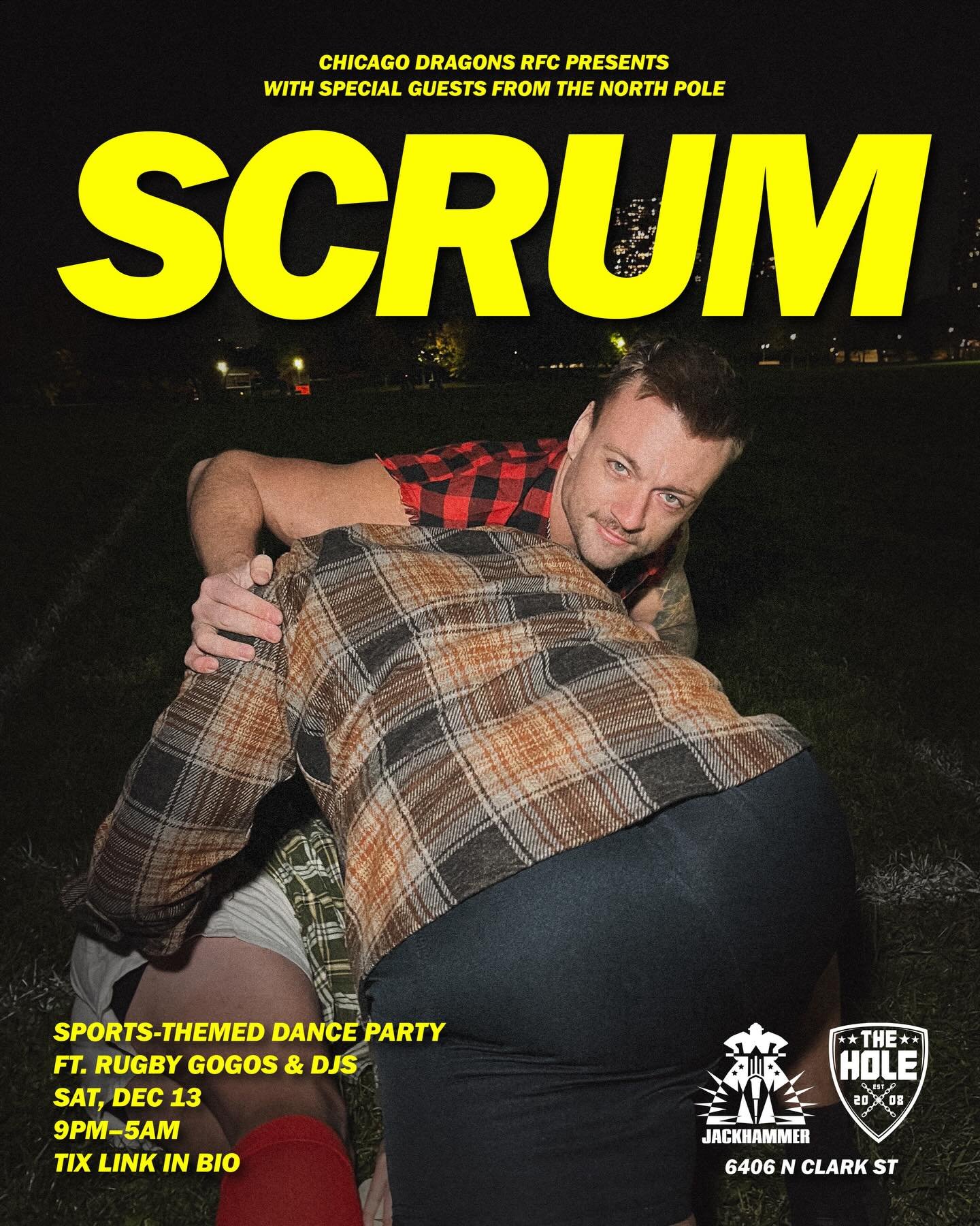 Santa Claus is coming to town and he&rsquo;s stopping at Jackhammer on Saturday, December 13. Suit up in your sexiest holiday gear and get ready for a full night of rucking, grinding, and holiday sweat.

The GoGo ruggers are geared up, the DJs are lo