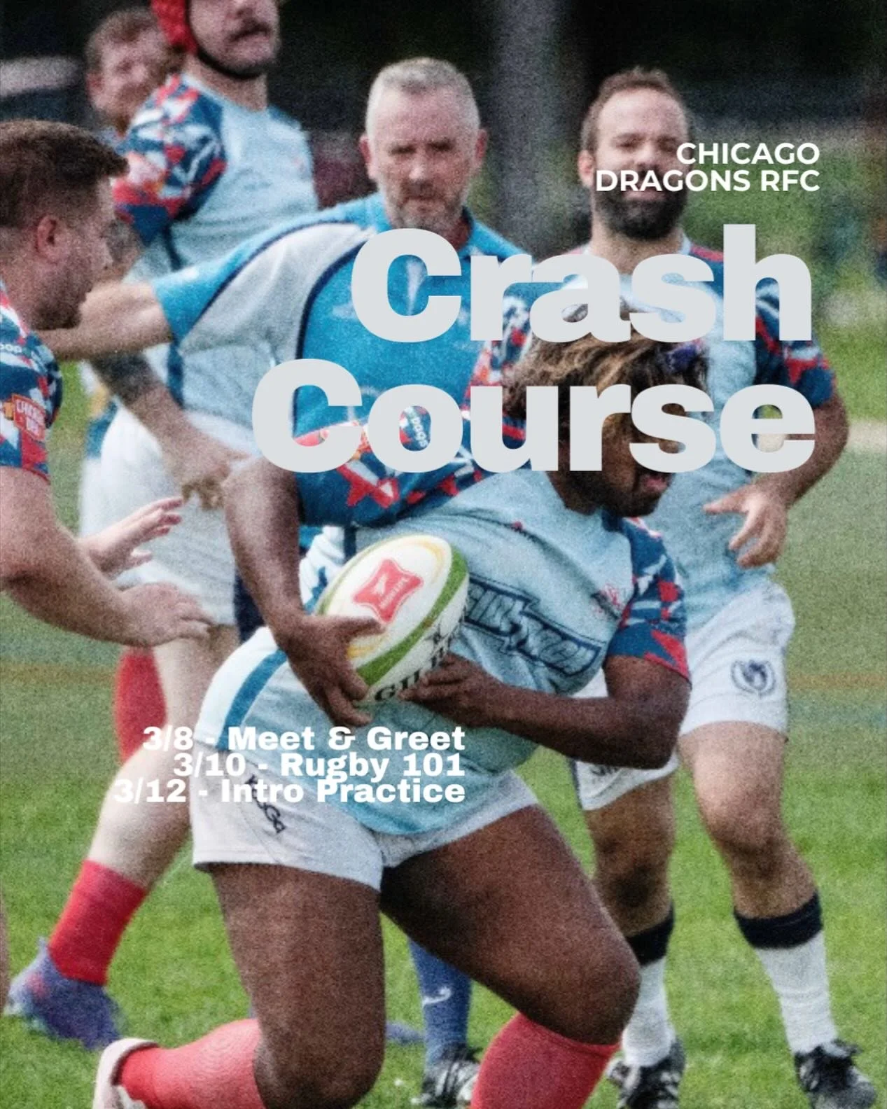 Chicago Dragons welcome you to Crash Course, our intro week where you&rsquo;ll learn everything you need to unleash the rugger inside of you.
Crash Course begins with a meet and greet at Sidetrack, where you can mingle with the Dragons and get to kno