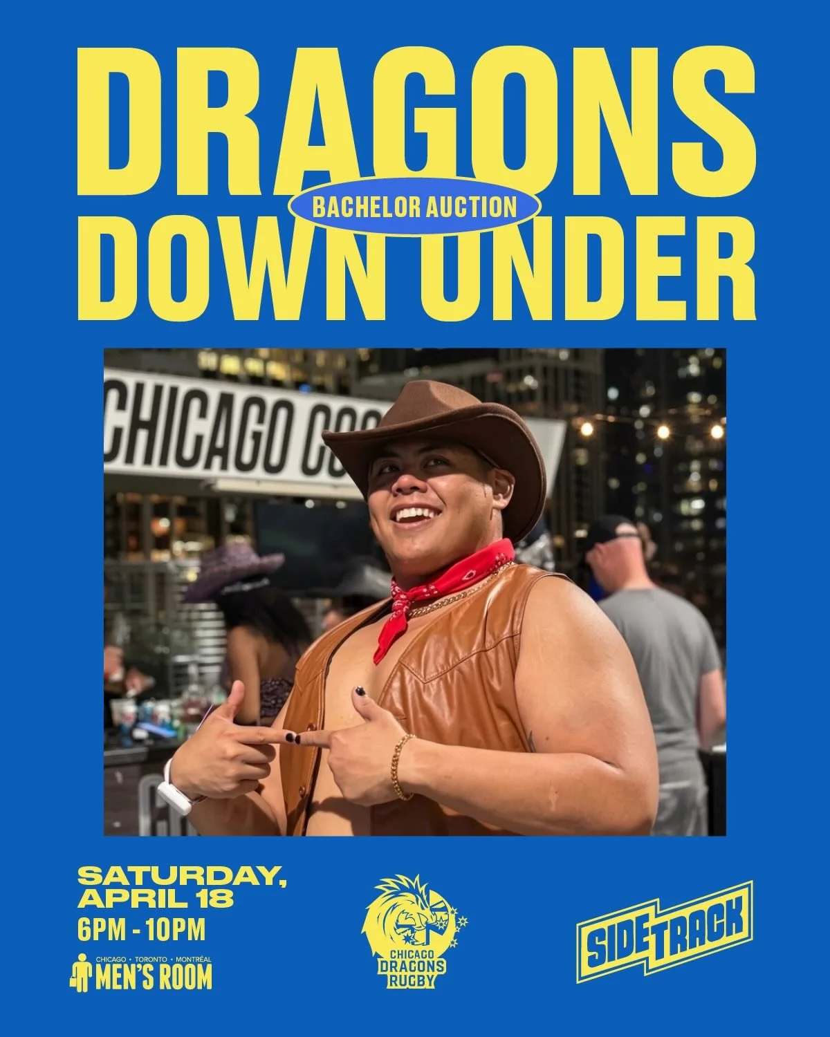 Say g&rsquo;day to your next Bachelors 🇦🇺
Joe and Josue are hitting the stage at Dragons Down Under, the annual fundraiser supporting the Chicago Dragons!

📍 Sidetrack
📅 April 18 | 6&ndash;10 PM

Dragons Down Under features hunky rugby bachelors 