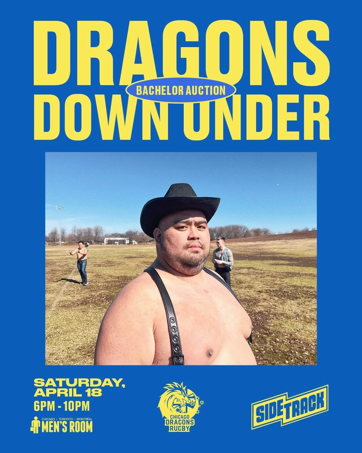 Tommy, Fadi, Niiko, and Jos&eacute; have entered the Outback 🐨🔥
Check our their packages at Dragons Down Under, the annual fundraiser supporting the Chicago Dragons!

📍 Sidetrack
📅 April 18 | 6&ndash;10 PM

Dragons Down Under features hunky rugby