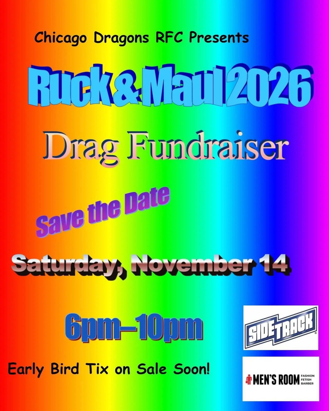 🚨 SAVE THE DATE 🚨

RUCK &amp; MAUL is back!

📅 Saturday, November 14
🕕 6pm&ndash;10pm
📍 @sidetrackbar

Hosted by the fabulous @chastitychaser 💅

Come watch us trade our cleats for heels, get glammed up, and take the stage alongside some fabulou