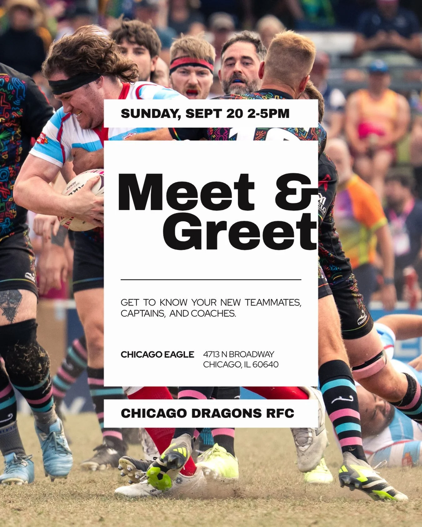 CRASH COURSE kicks off this Sunday with our meet and greet at The Chicago Eagle from 2-5. Come meet your new coaches and teammates before we kick off our fall season.