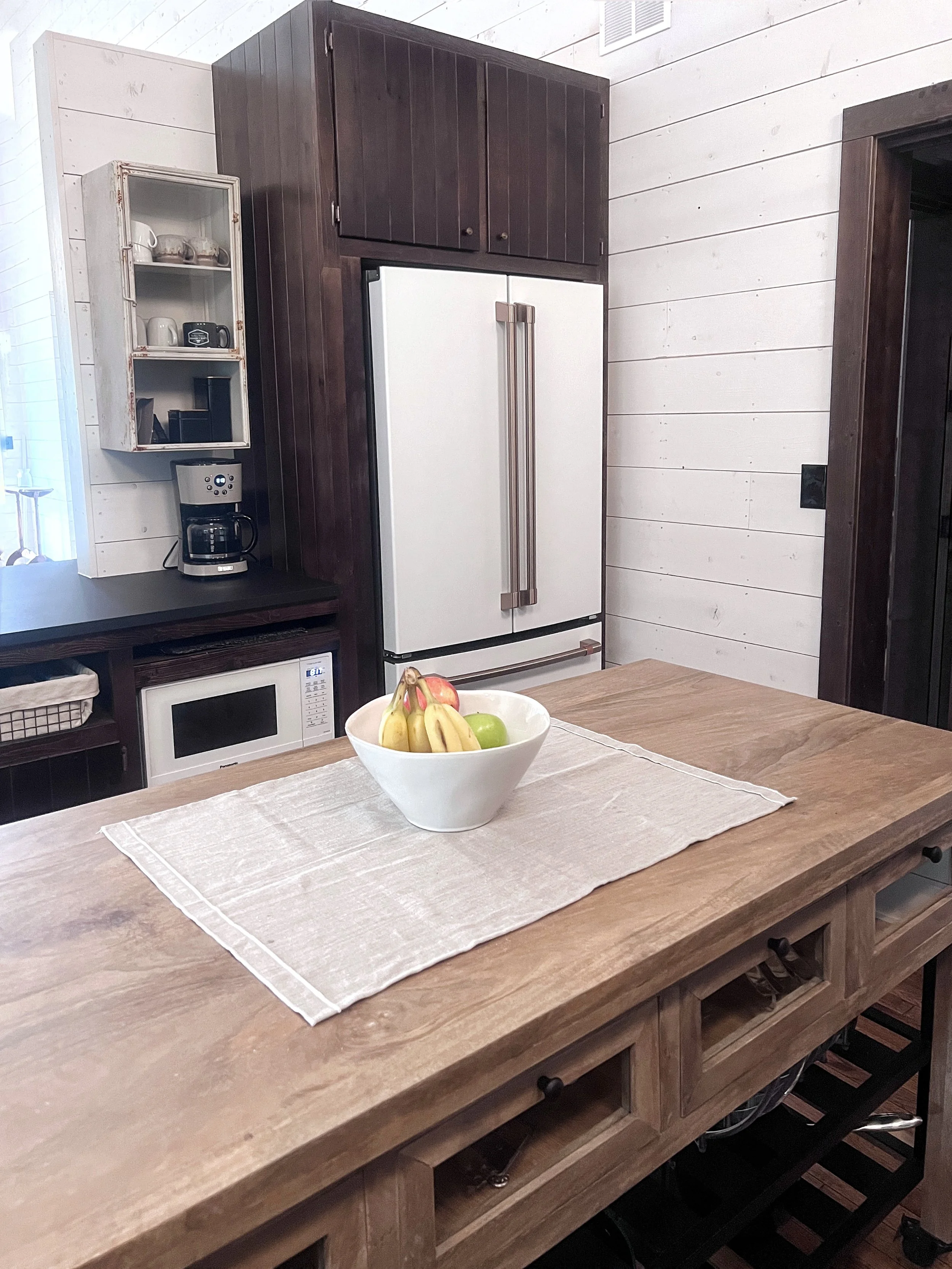 a kitchen renovation with vintage inspired appliances