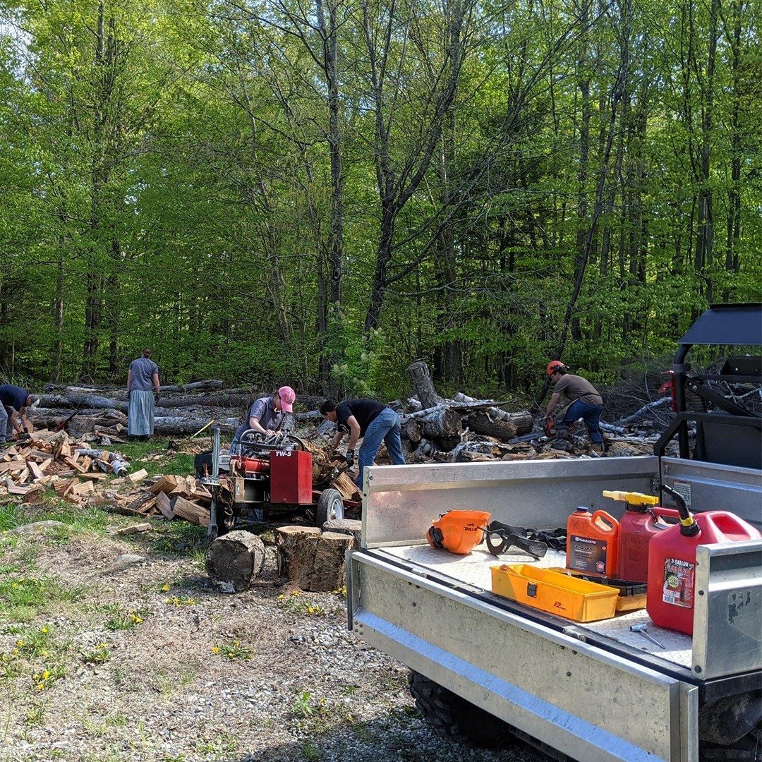 Bruderhof youth helped out landscaping at Timothy Hill Ranch at Norwich Lake, MA. Enjoyed good fellowship and fun in the May weather!
