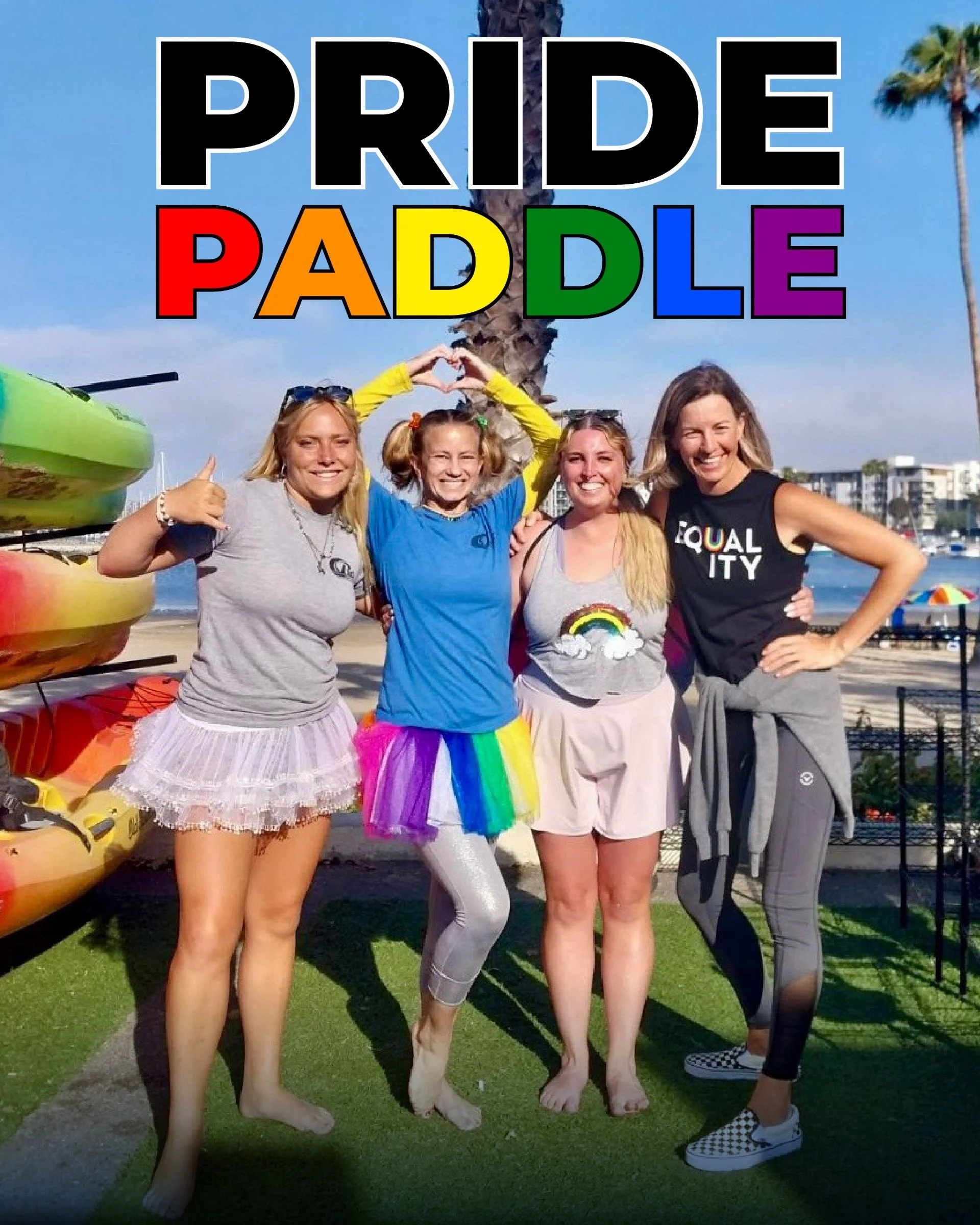 pride paddle parade at Pro SUP Shop, celebrate pride month on the water in marina del rey