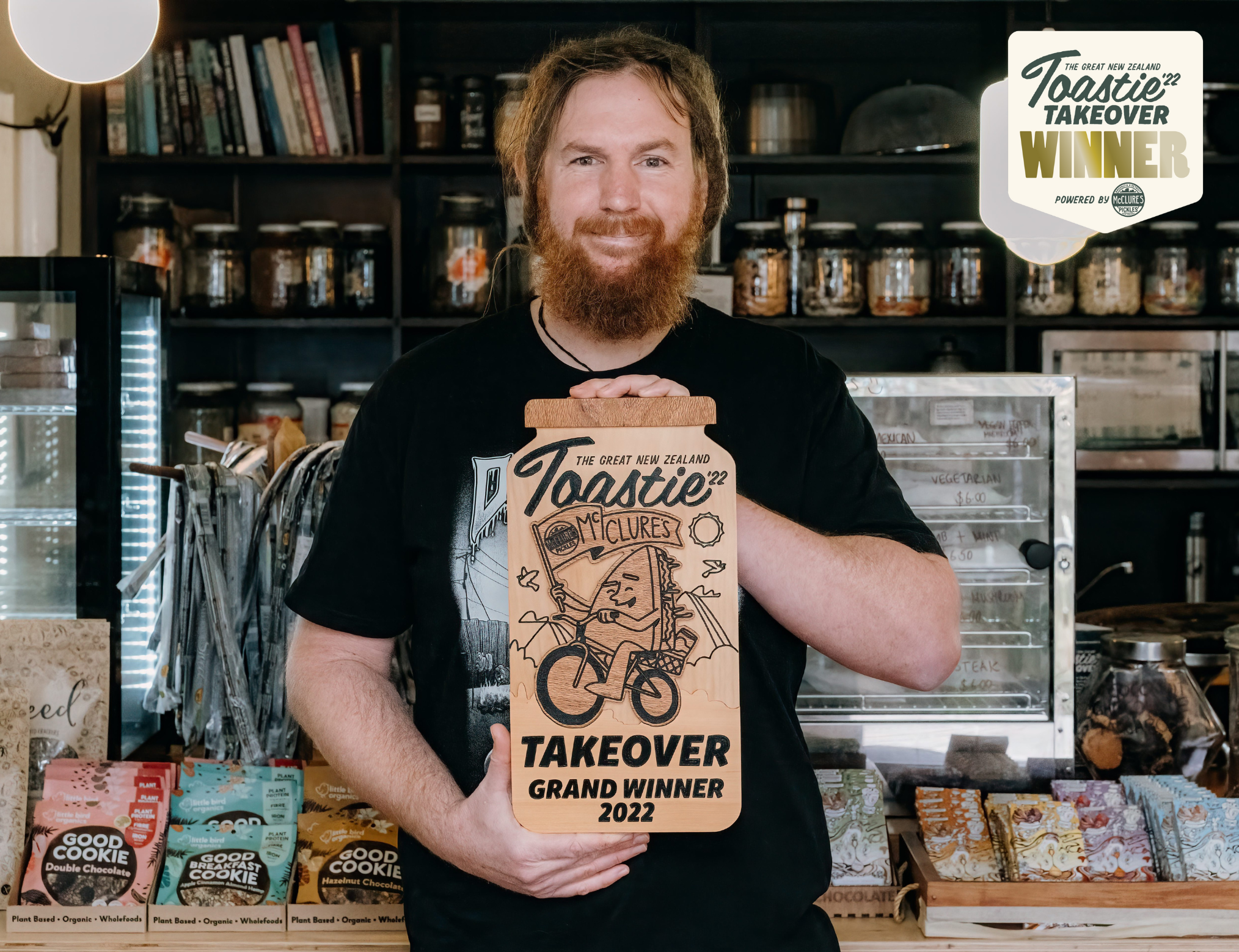 Winner of the Great New Zealand Toastie Takeover 2022: Chef Chef Rich Johns from Rotorua’s Okere Falls Store and Craft Beer Garden