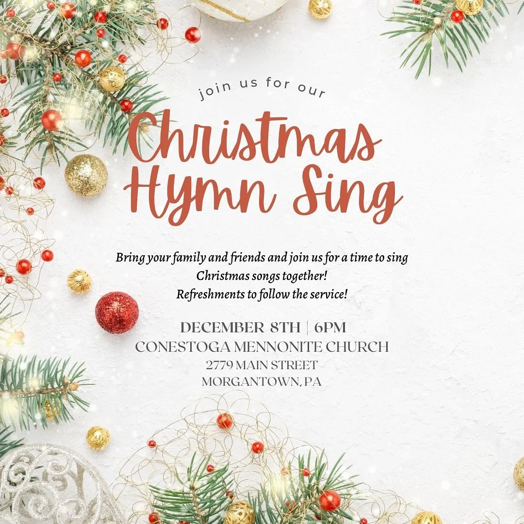 This Sunday evening is our annual Hymn Sing! Join us for an evening singing Christmas songs. Refreshments to follow after the service! 🎄