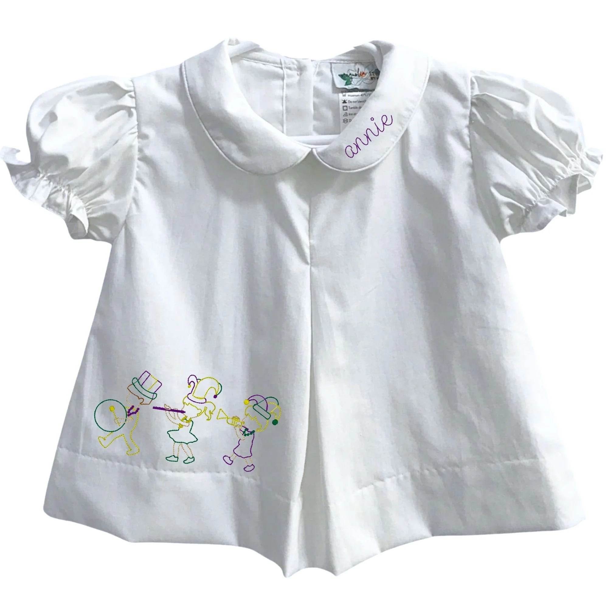 PRE-ORDER Girls Mardi Gras Pleat Top