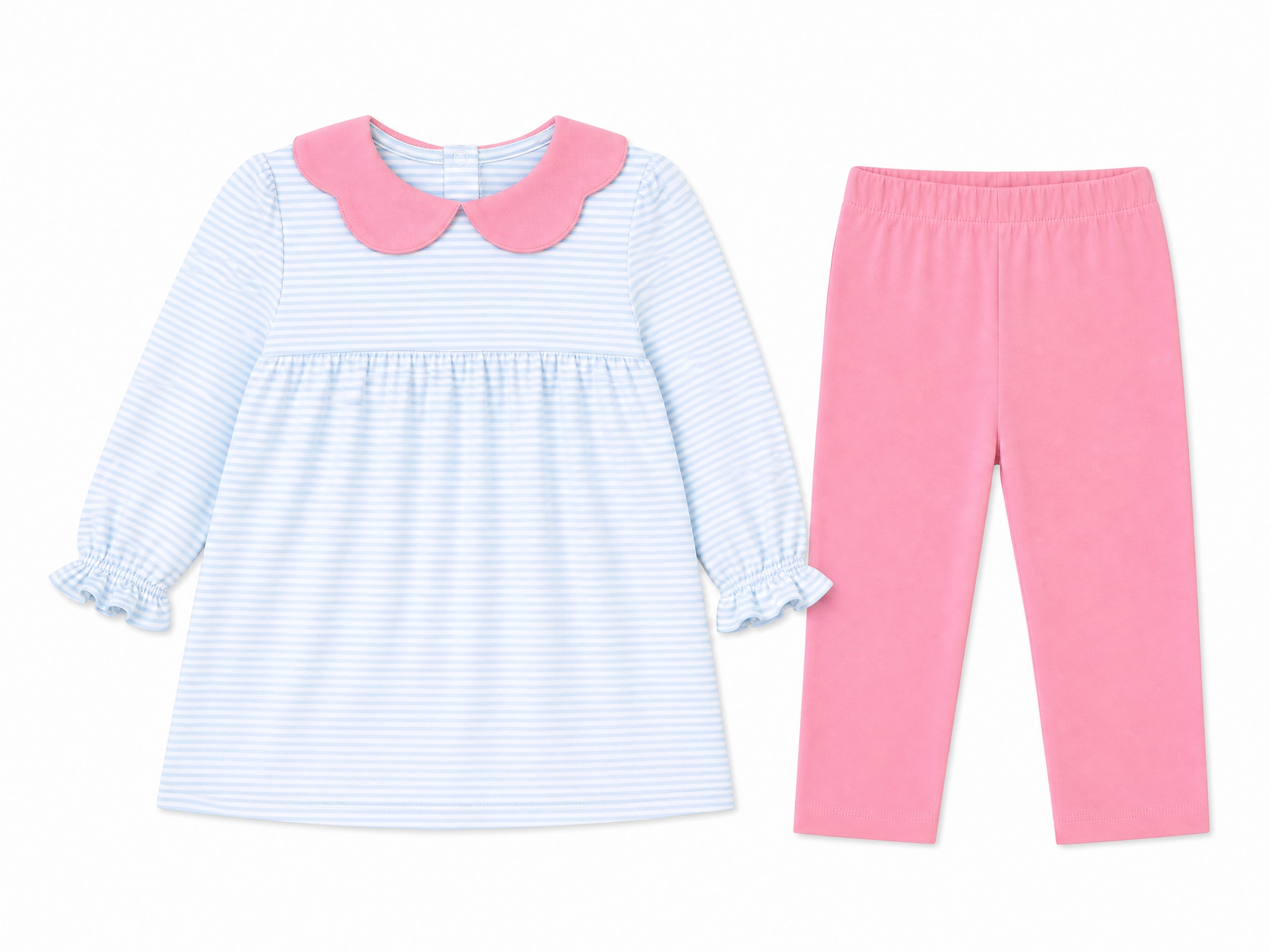 PRE-ORDER Everyday Longsleeve Light Blue Collared Pant Set