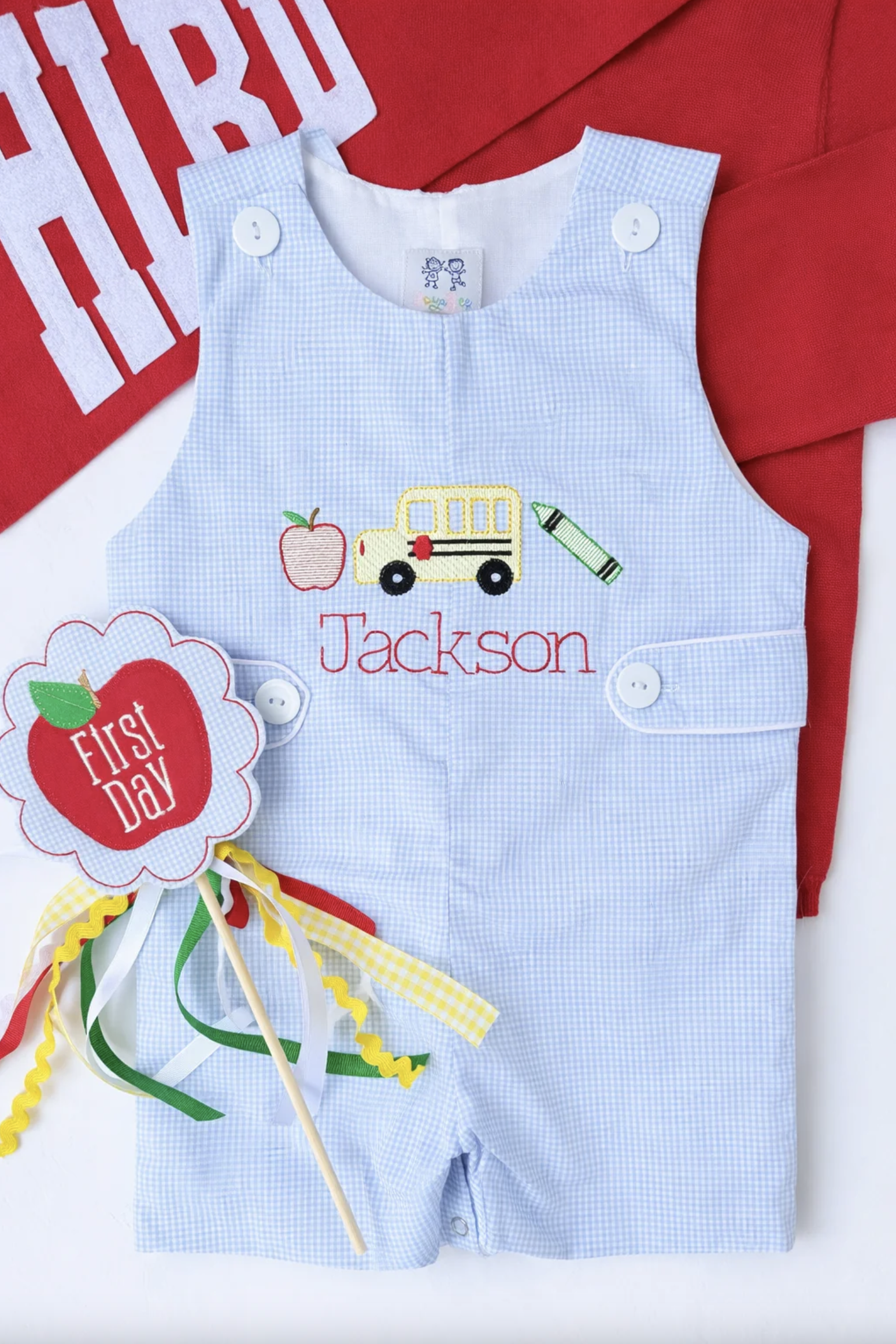 Boys Blue Gingham Shortall