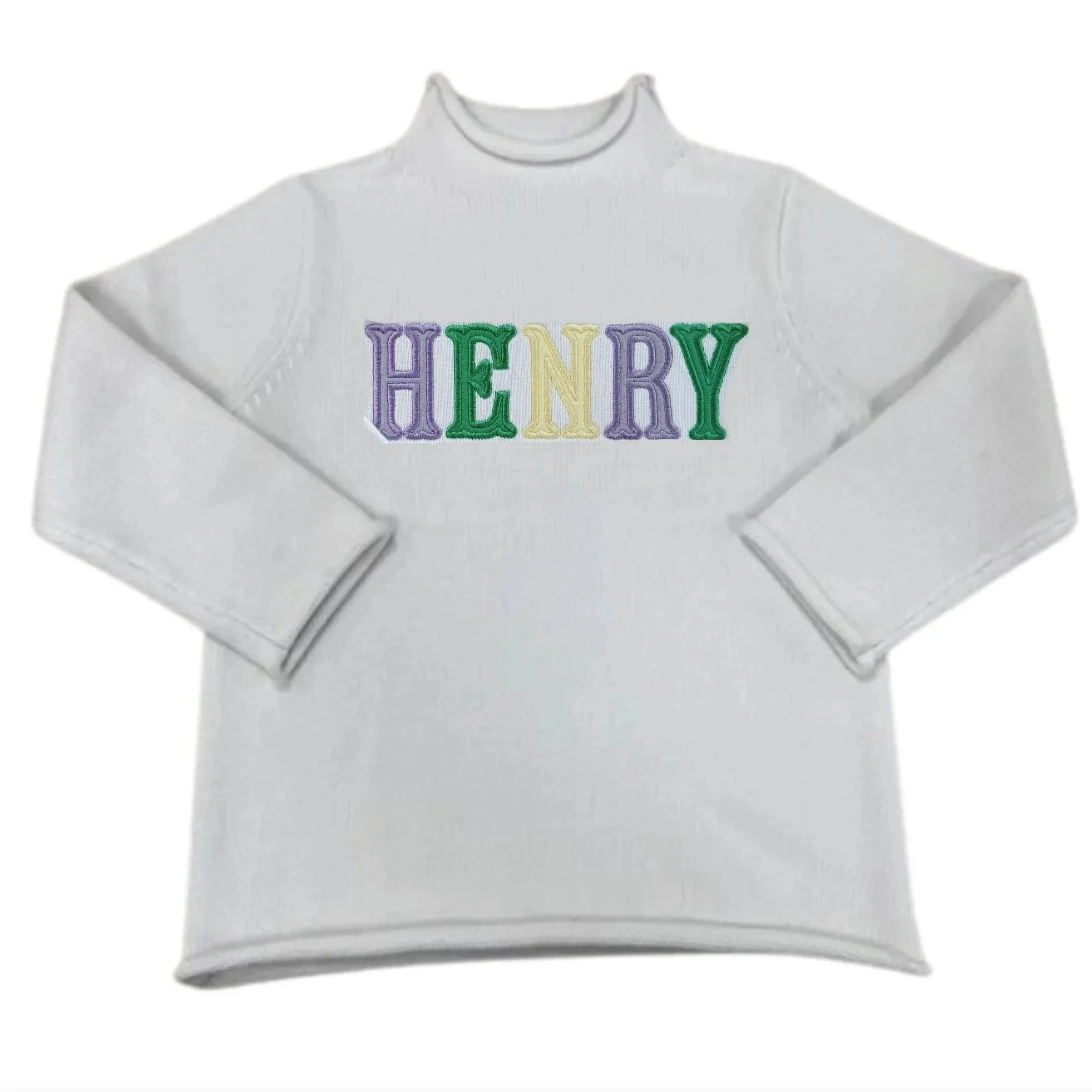 PRE-ORDER Mardi Gras Rollneck Sweater