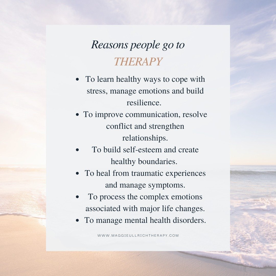 Can you relate to any of these? 🙋&zwj;♀️

Often times friends or family members don't understand why we could benefit from therapy and I'm here to give you a solid list of reasons why everyone could benefit from having their own therapist.

#mentalh