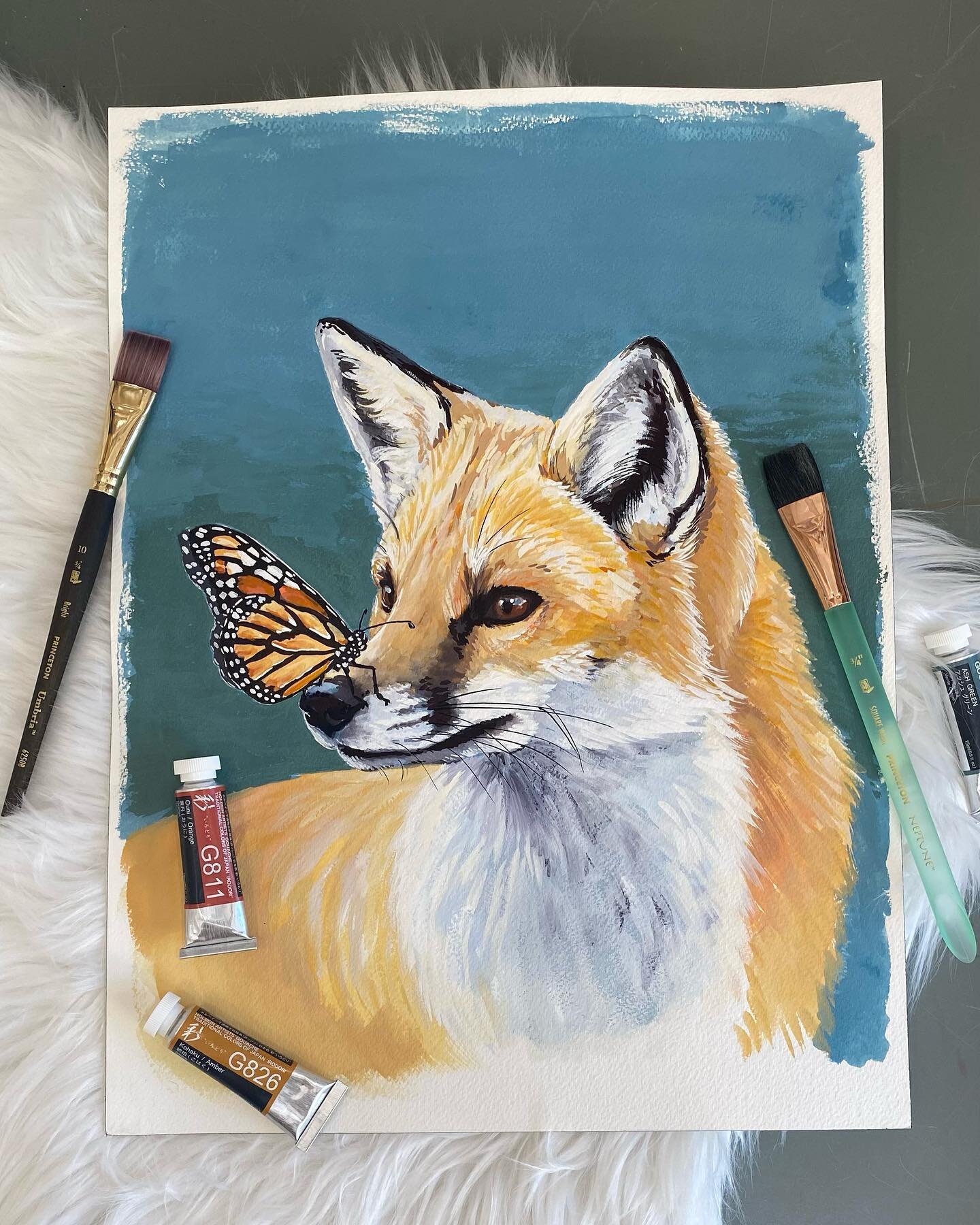 Did I need more gouache? Obviously not. Did I need to paint another monarch fox? Also probably not, but the sketch has been sitting there for months
 
I bought the @holbeinartistmaterials irodori fall collection from @deserres 

And then I wanted mor