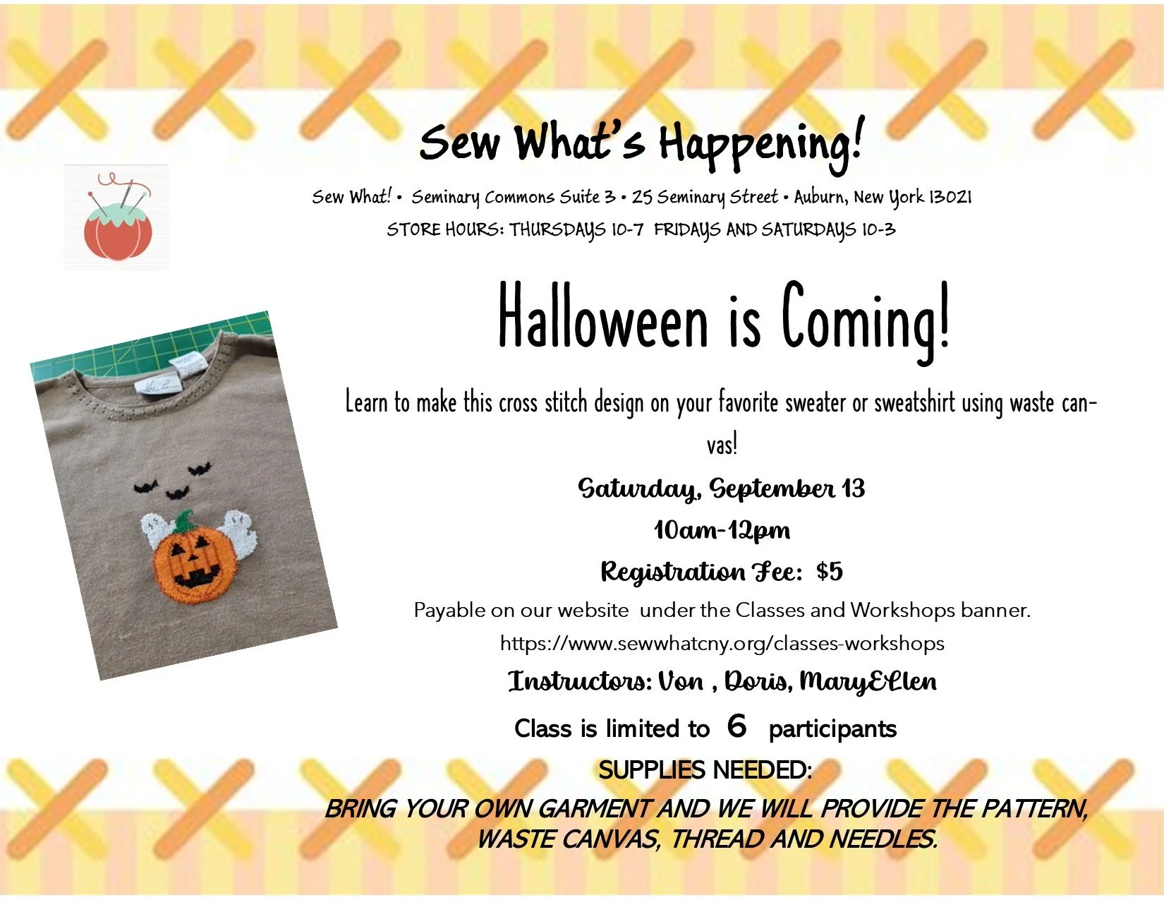 Halloween Cross Stitch Class