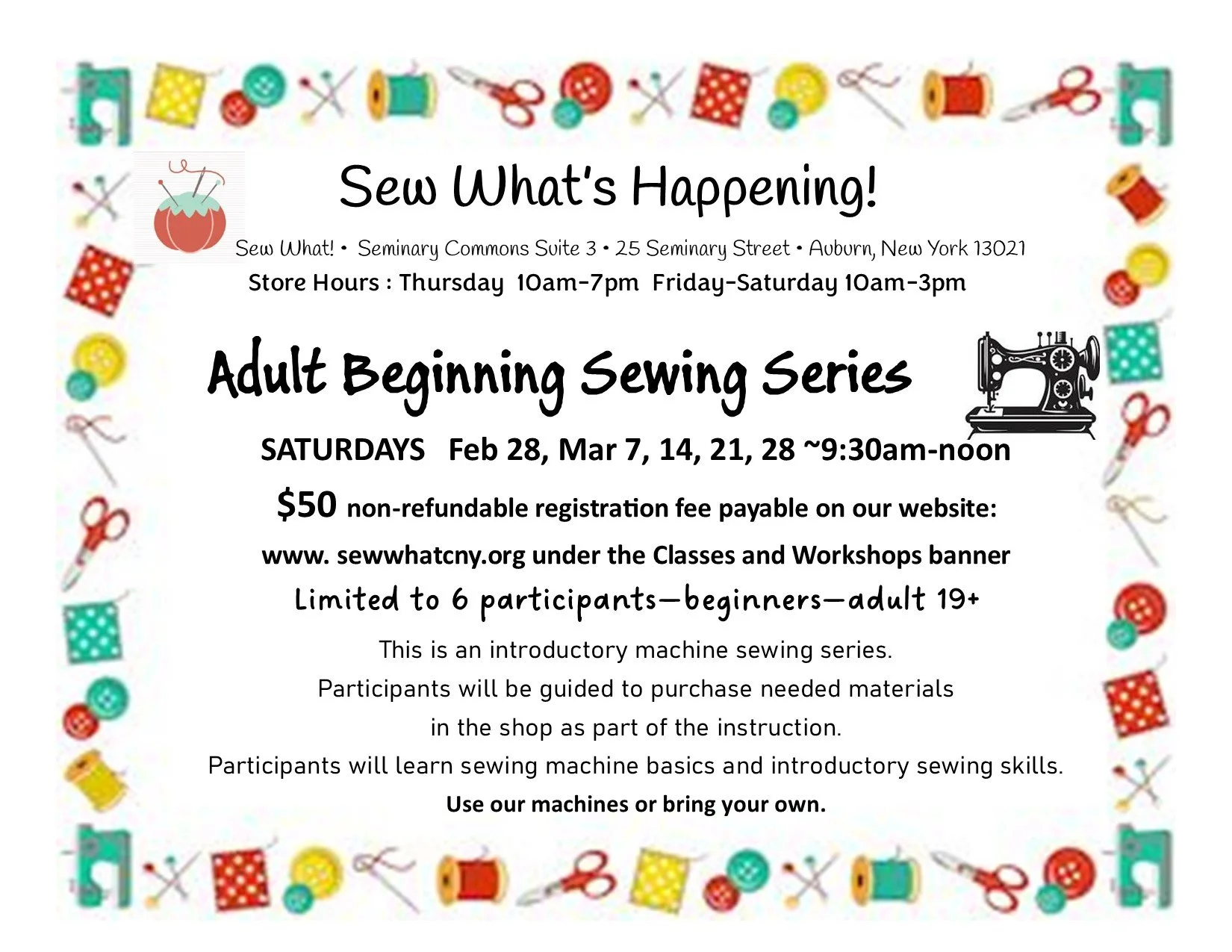 Adult Beginning Sewing Series 