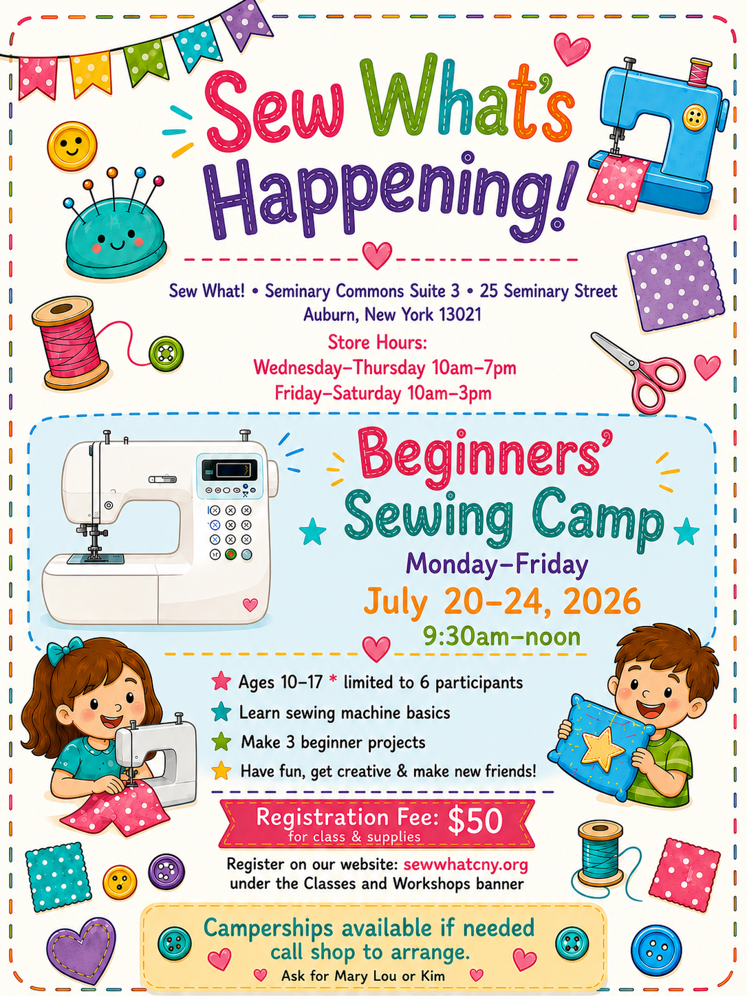 Beginner’s Sewing Camp