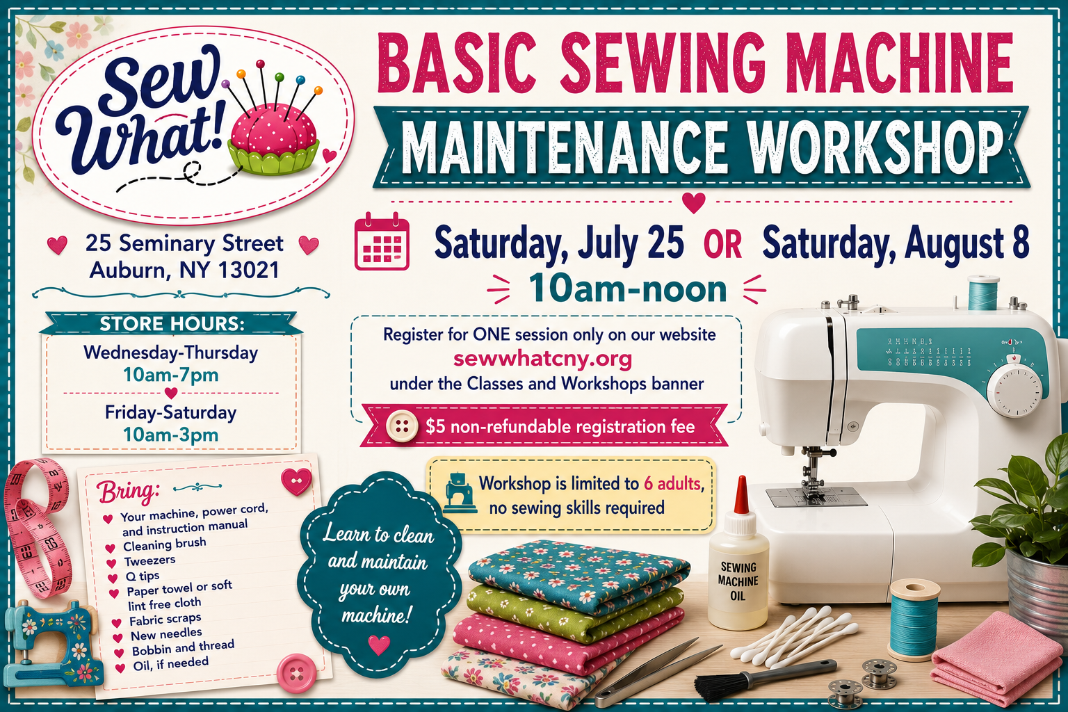 Basic Sewing Machine Maintenance Workshop (Copy)
